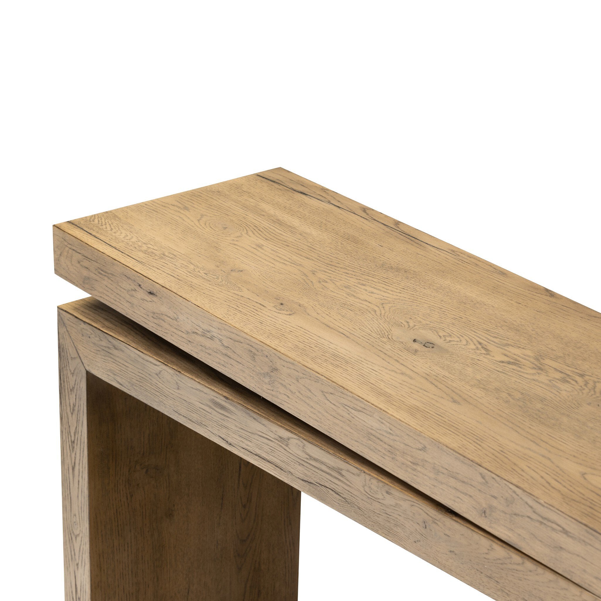 Four Hands Matthes Console Table - 79" — Rustic Grey Veneer