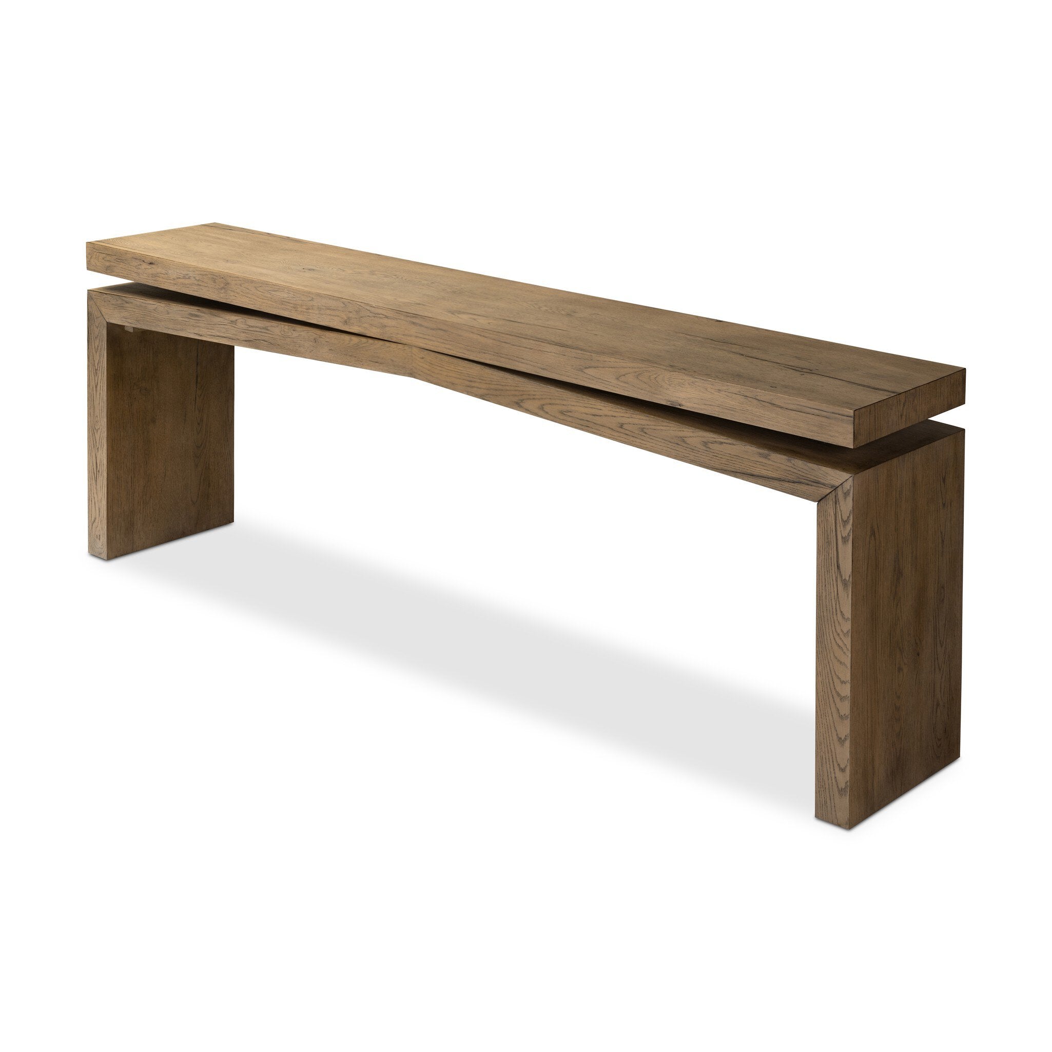 Four Hands Matthes Console Table - 79" — Rustic Grey Veneer