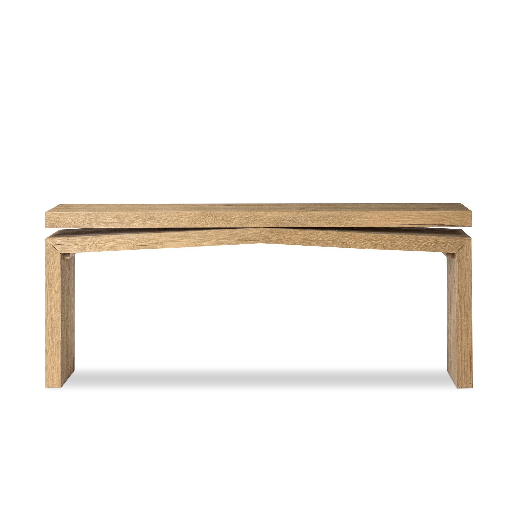 Four Hands Matthes Console Table - 79" — Worn Oak Veneer