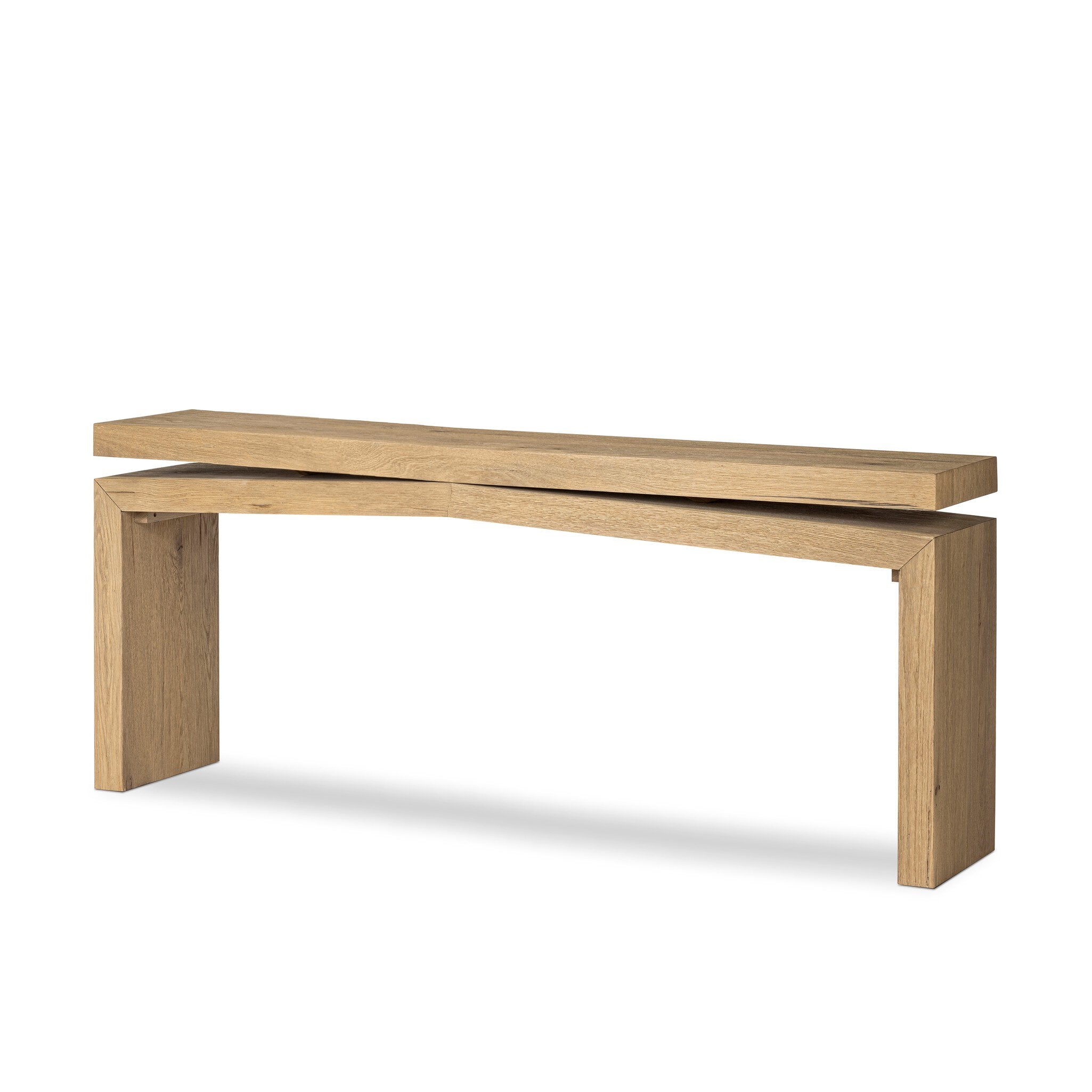 Four Hands Matthes Console Table - 79" — Worn Oak Veneer