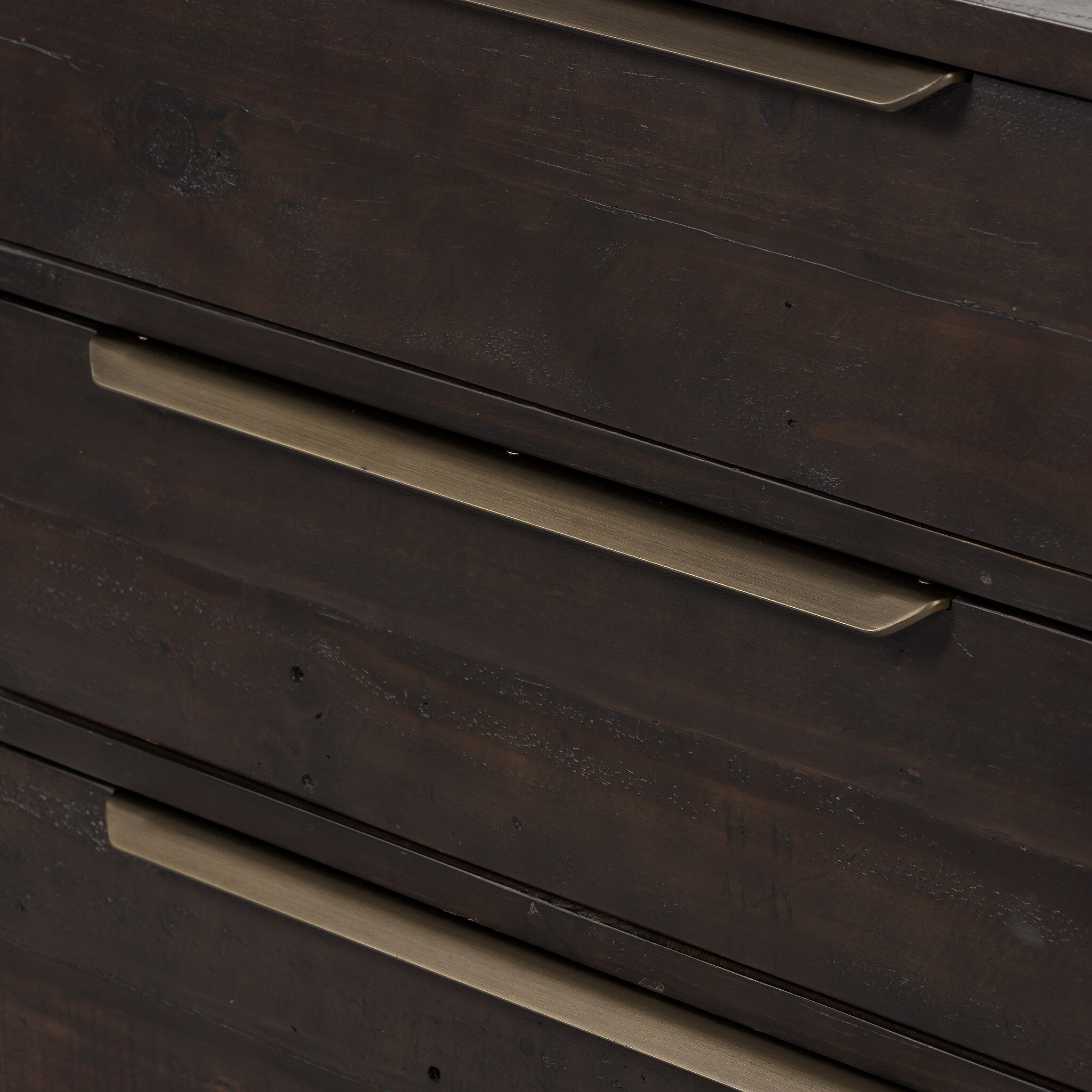 Four Hands Wyeth 3 Drawer Dresser — Dark Carbon-Antique Brass