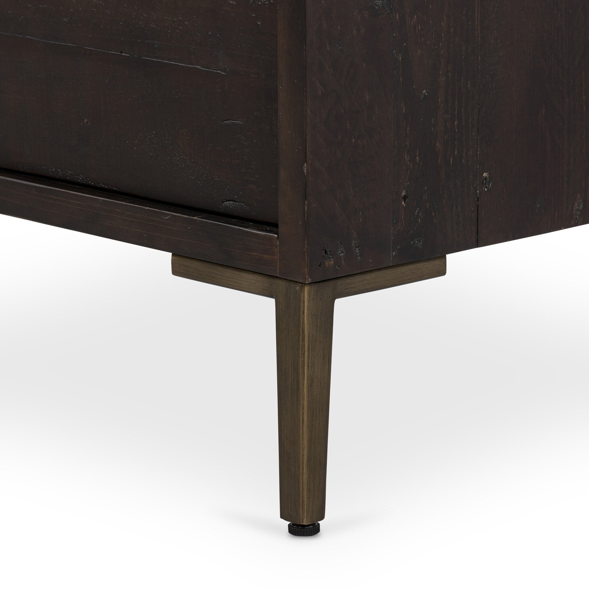 Four Hands Wyeth 3 Drawer Dresser — Dark Carbon-Antique Brass