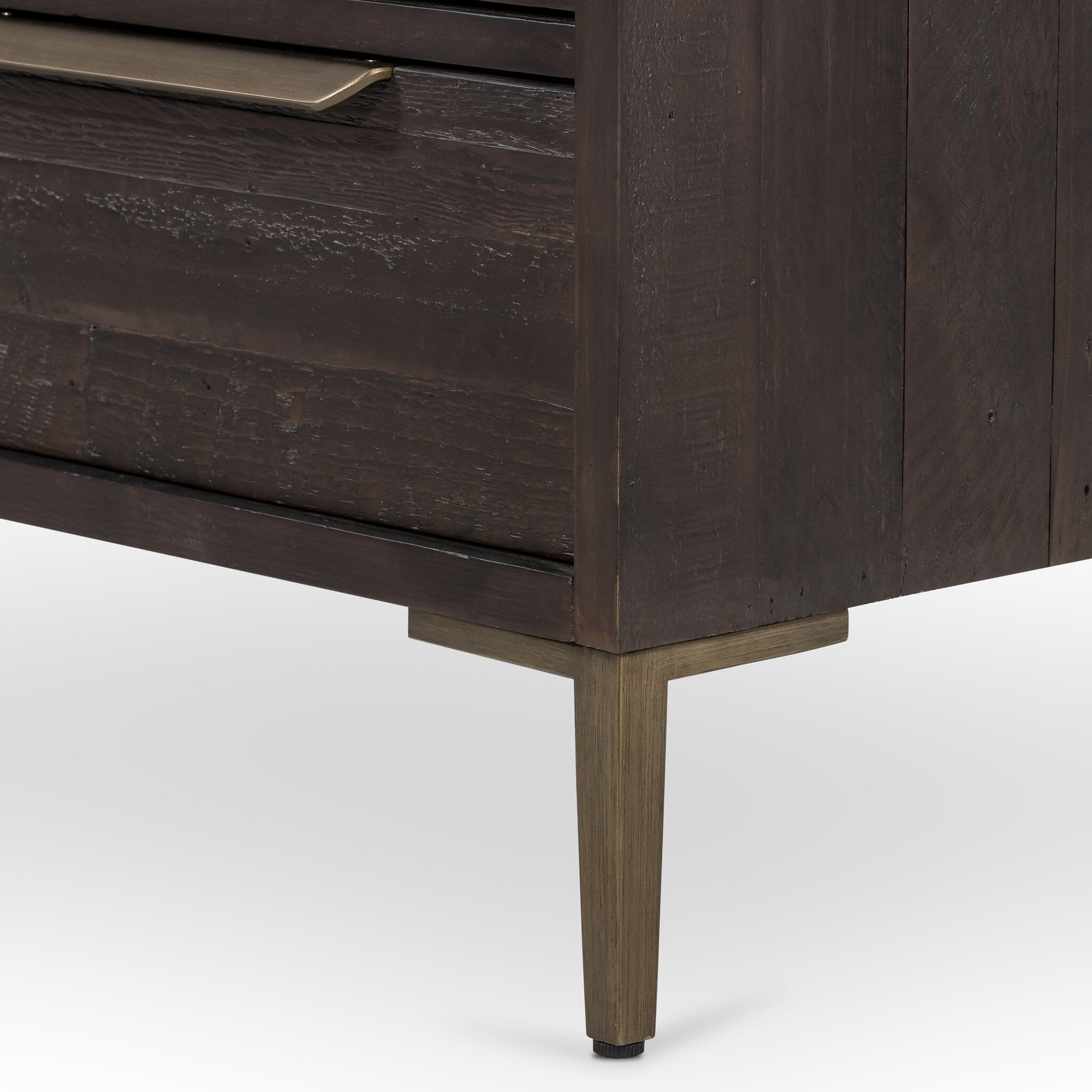 Four Hands Wyeth 6 Drawer Dresser — Dark Carbon-Antique Brass