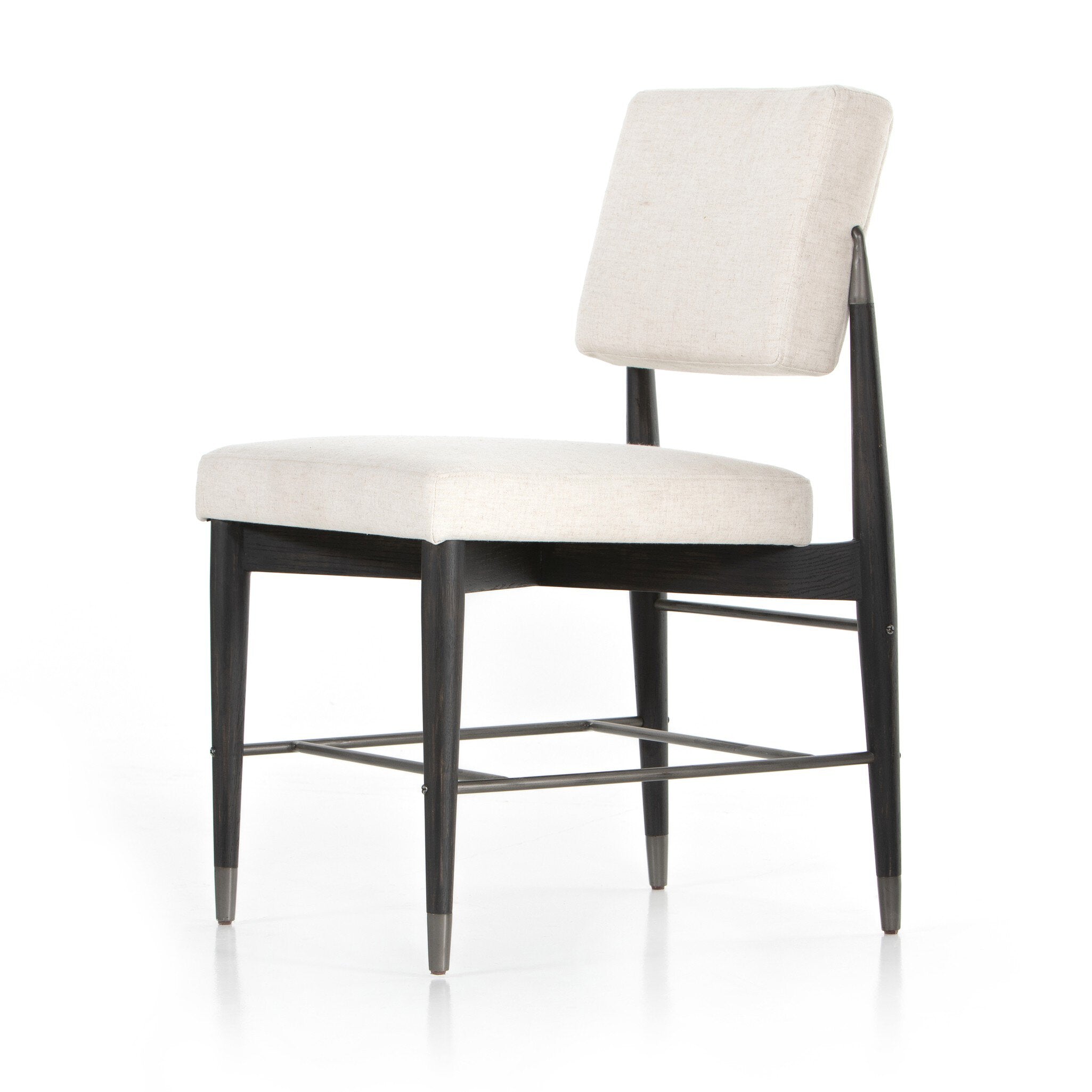 Four Hands Anton Dining Chair — Savile Flax-Black Wash-Raw Iron