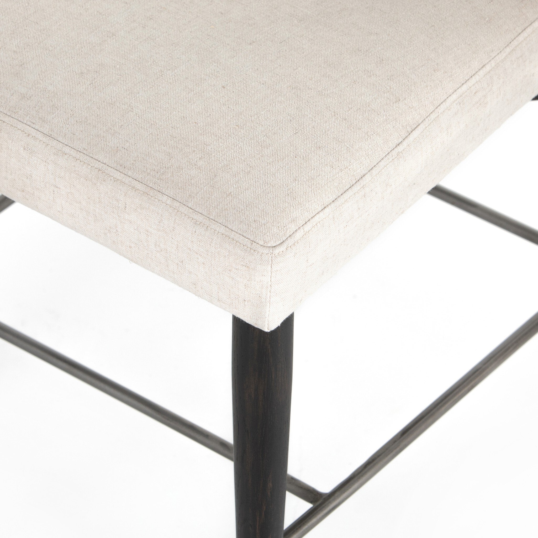 Four Hands Anton Dining Chair — Savile Flax-Black Wash-Raw Iron