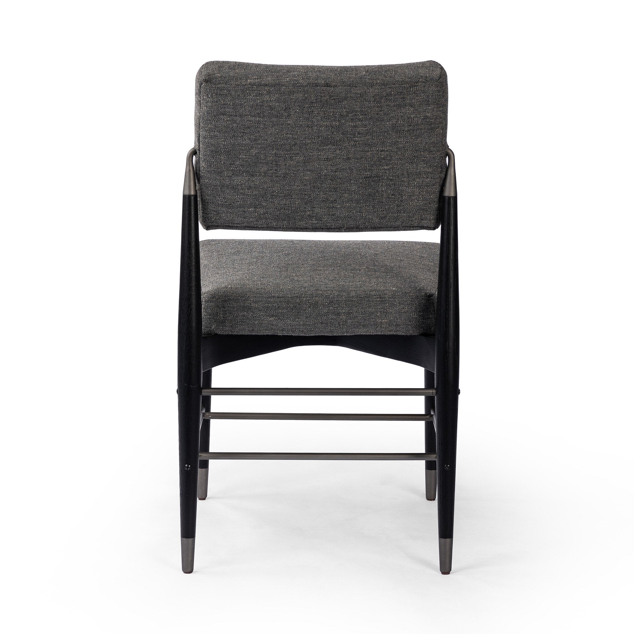 Four Hands Anton Dining Chair — Alcala Graphite-Brushed Ebony Oak-Raw Iron
