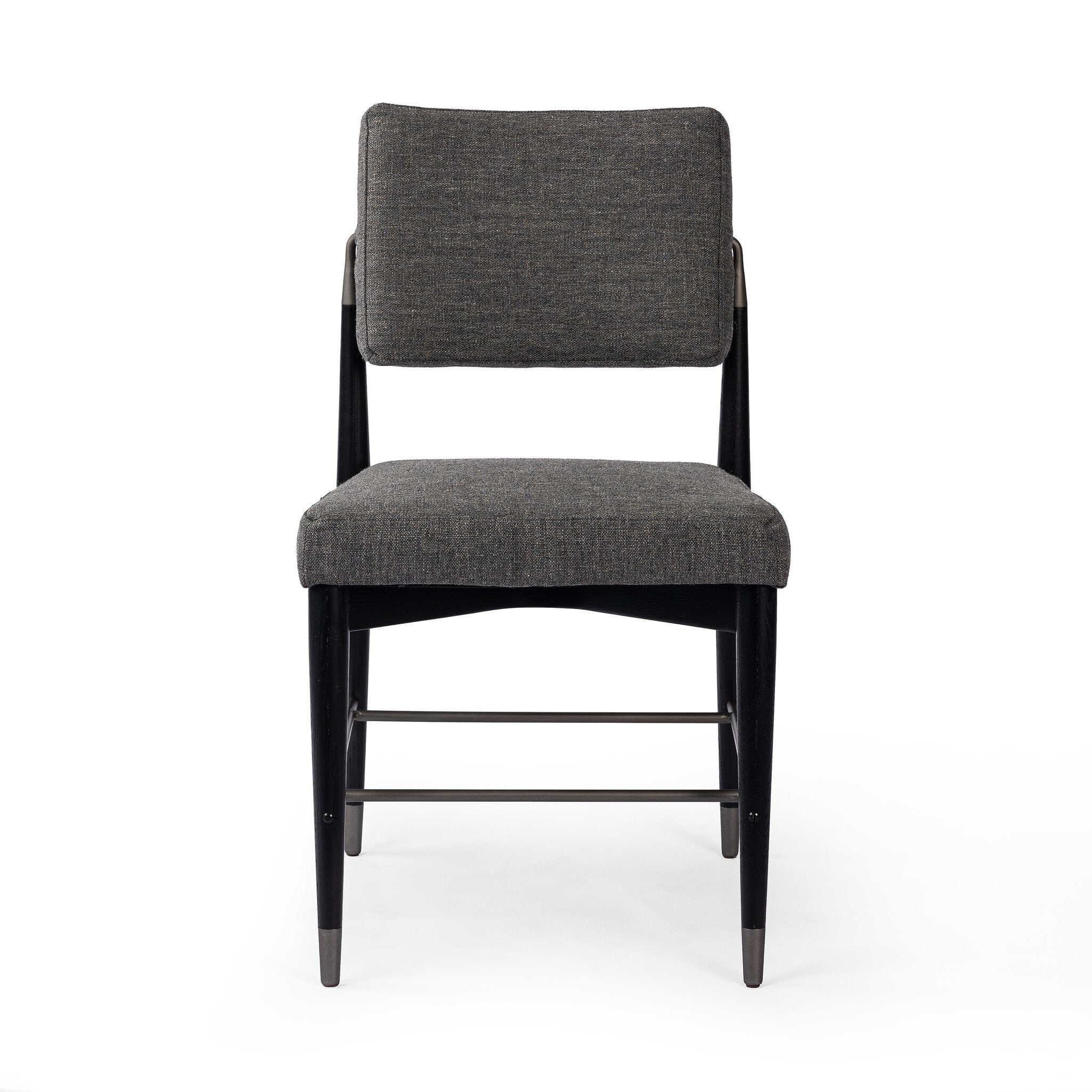 Four Hands Anton Dining Chair — Alcala Graphite-Brushed Ebony Oak-Raw Iron