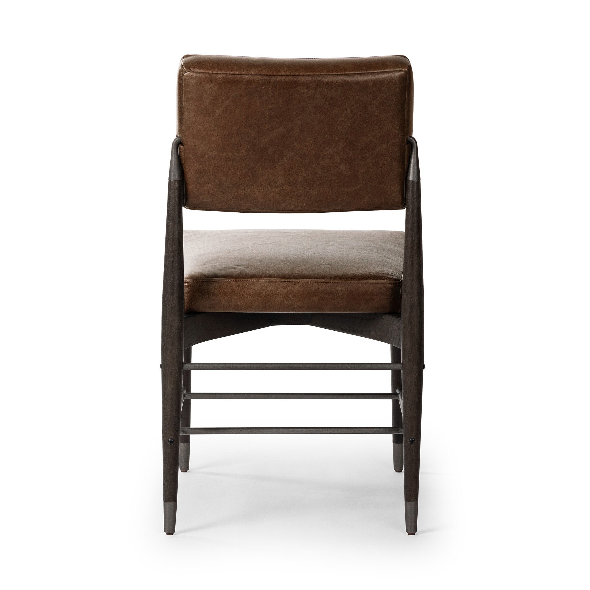 Four Hands Anton Dining Chair — Havana Brown-Burnt Oak-Raw Iron