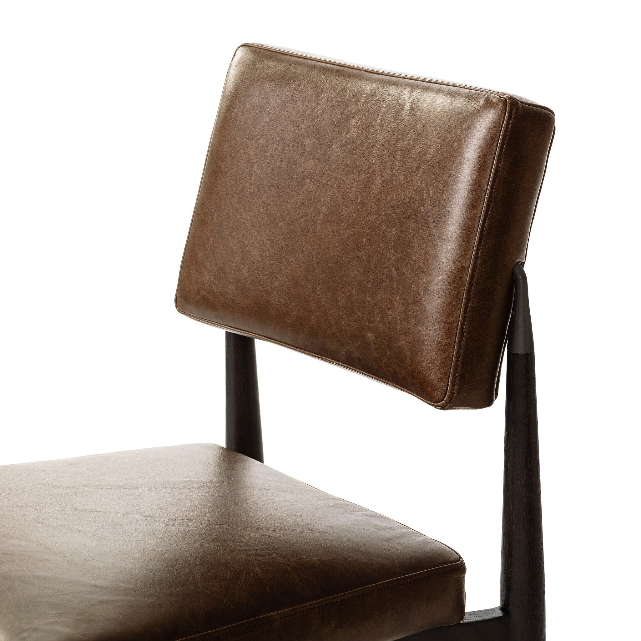 Four Hands Anton Dining Chair — Havana Brown-Burnt Oak-Raw Iron