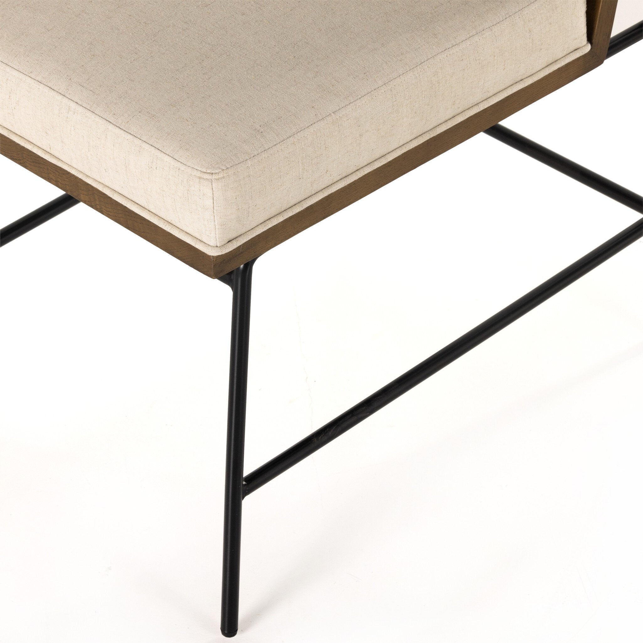 Four Hands Crete Dining Chair — Savile Flax-Midnight Iron-Amber Oak