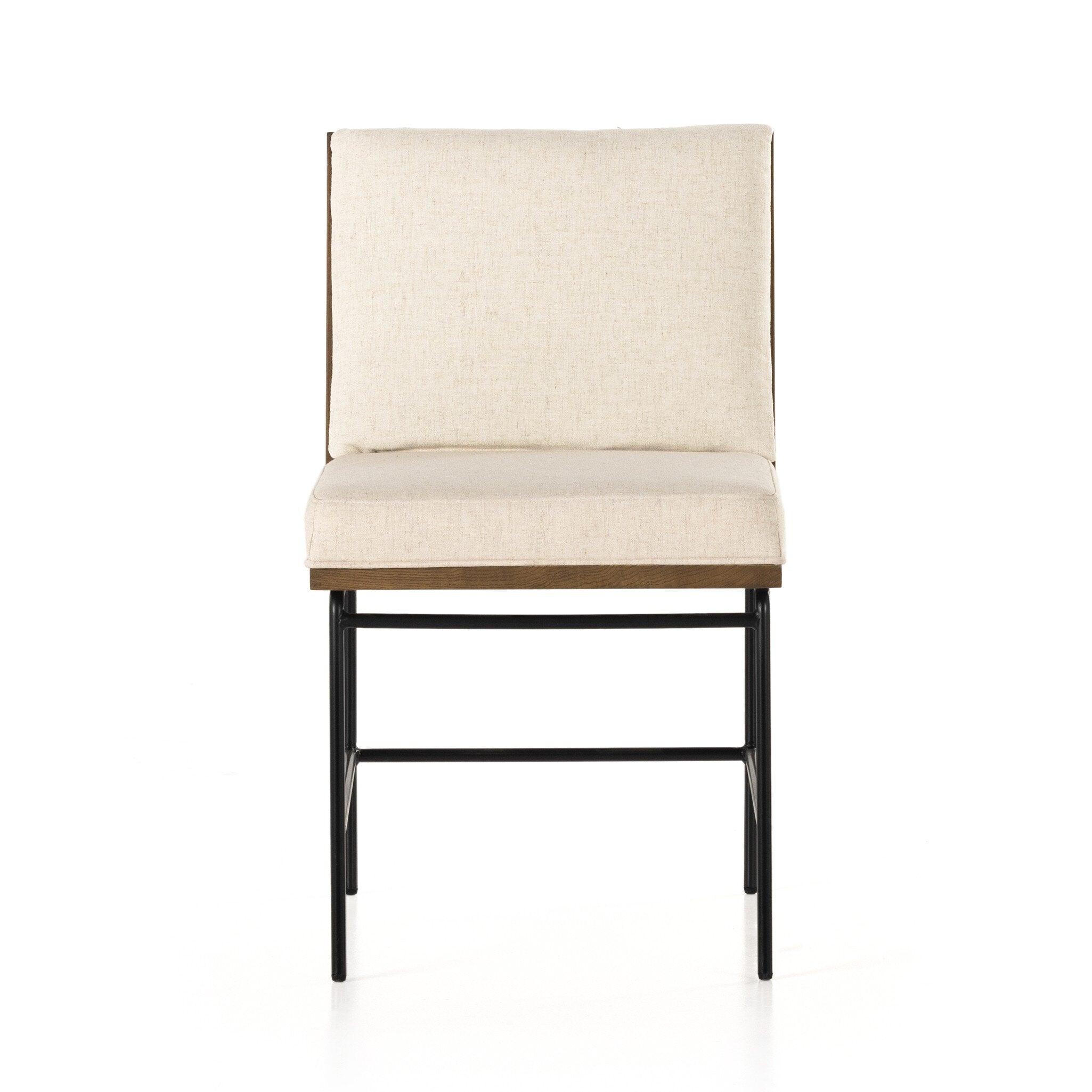 Four Hands Crete Dining Chair — Savile Flax-Midnight Iron-Amber Oak