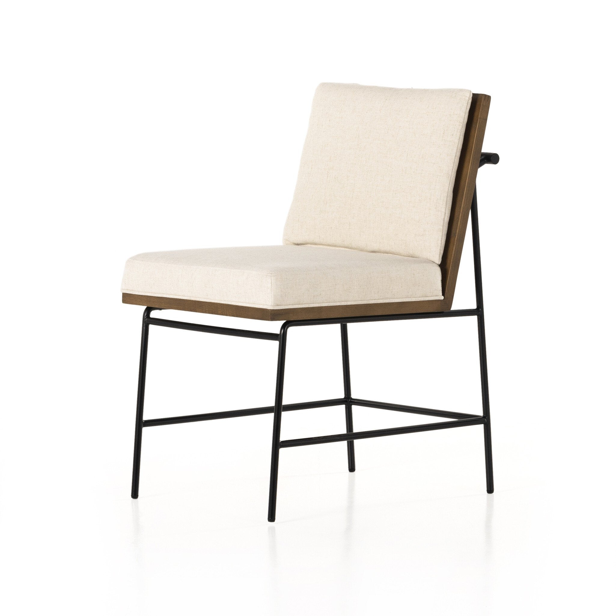 Four Hands Crete Dining Chair — Savile Flax-Midnight Iron-Amber Oak