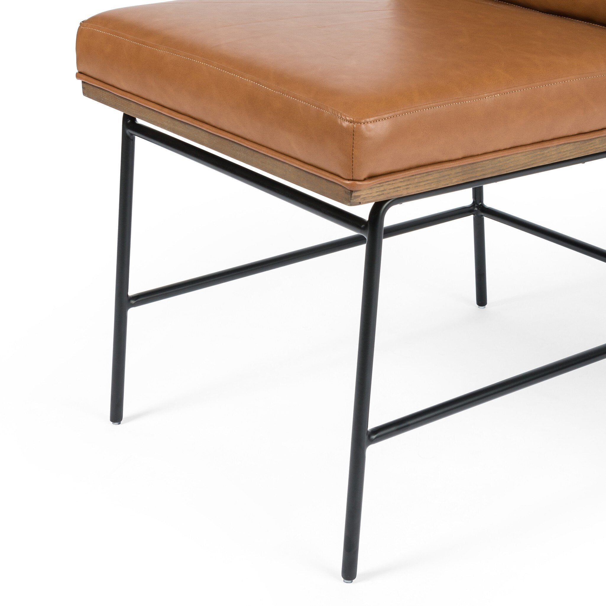 Four Hands Crete Dining Chair — Sierra Butterscotch-Midnight Iron-Amber Oak