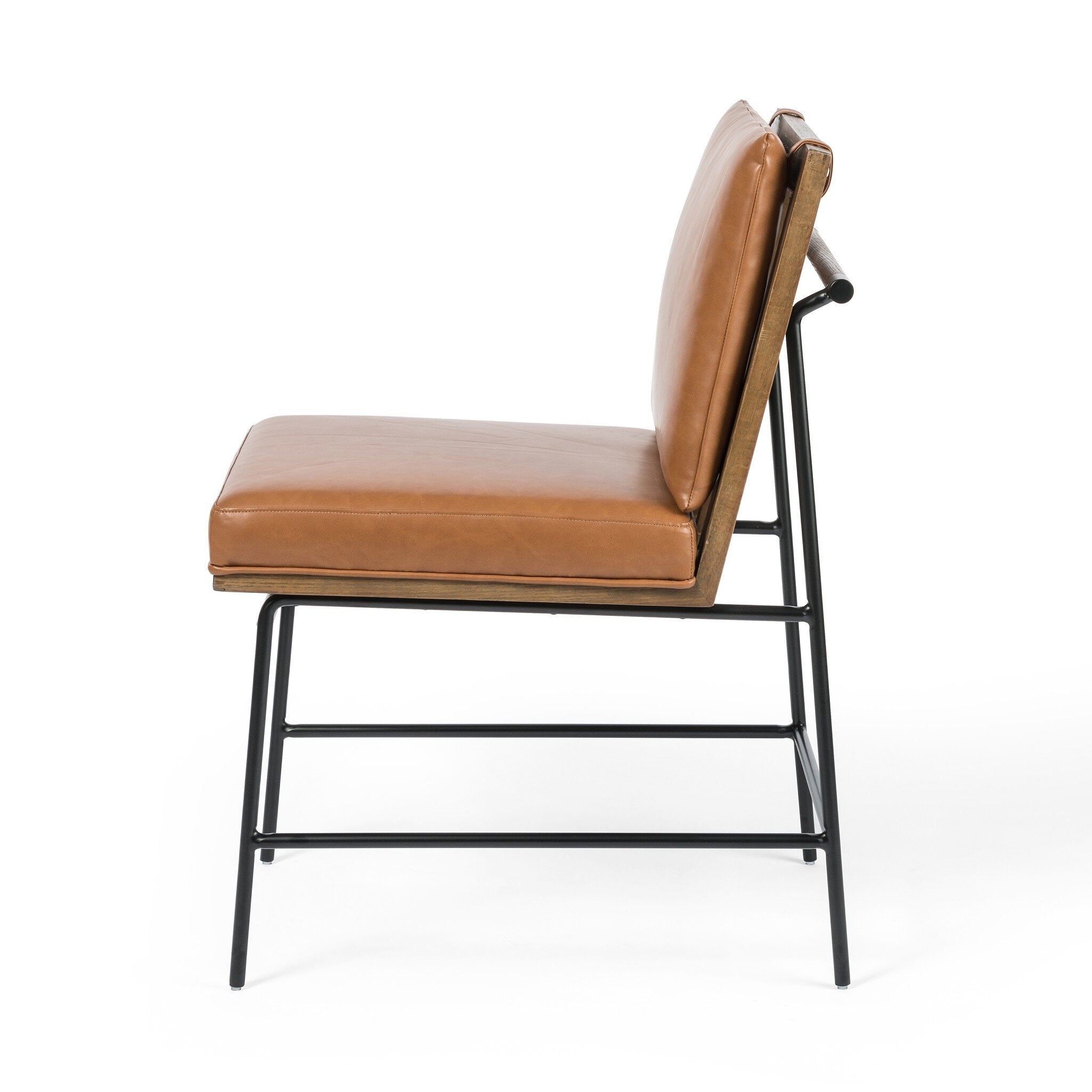 Four Hands Crete Dining Chair — Sierra Butterscotch-Midnight Iron-Amber Oak