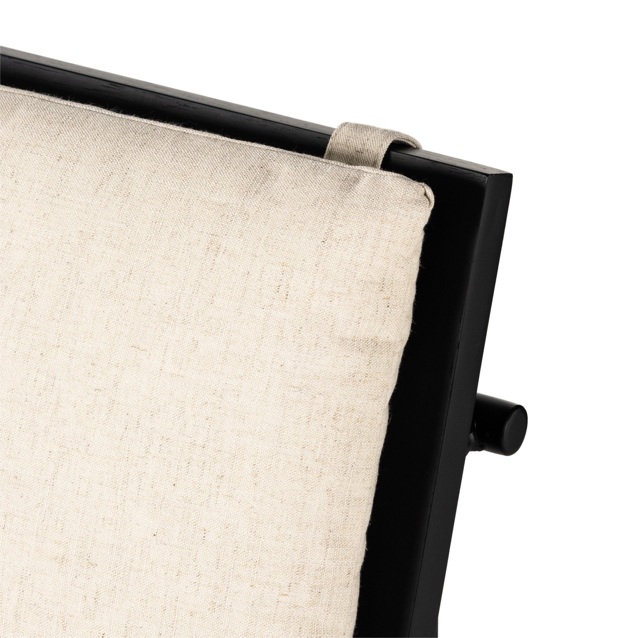 Four Hands Crete Dining Chair — Savile Flax-Midnight Iron-Brushed Ebony