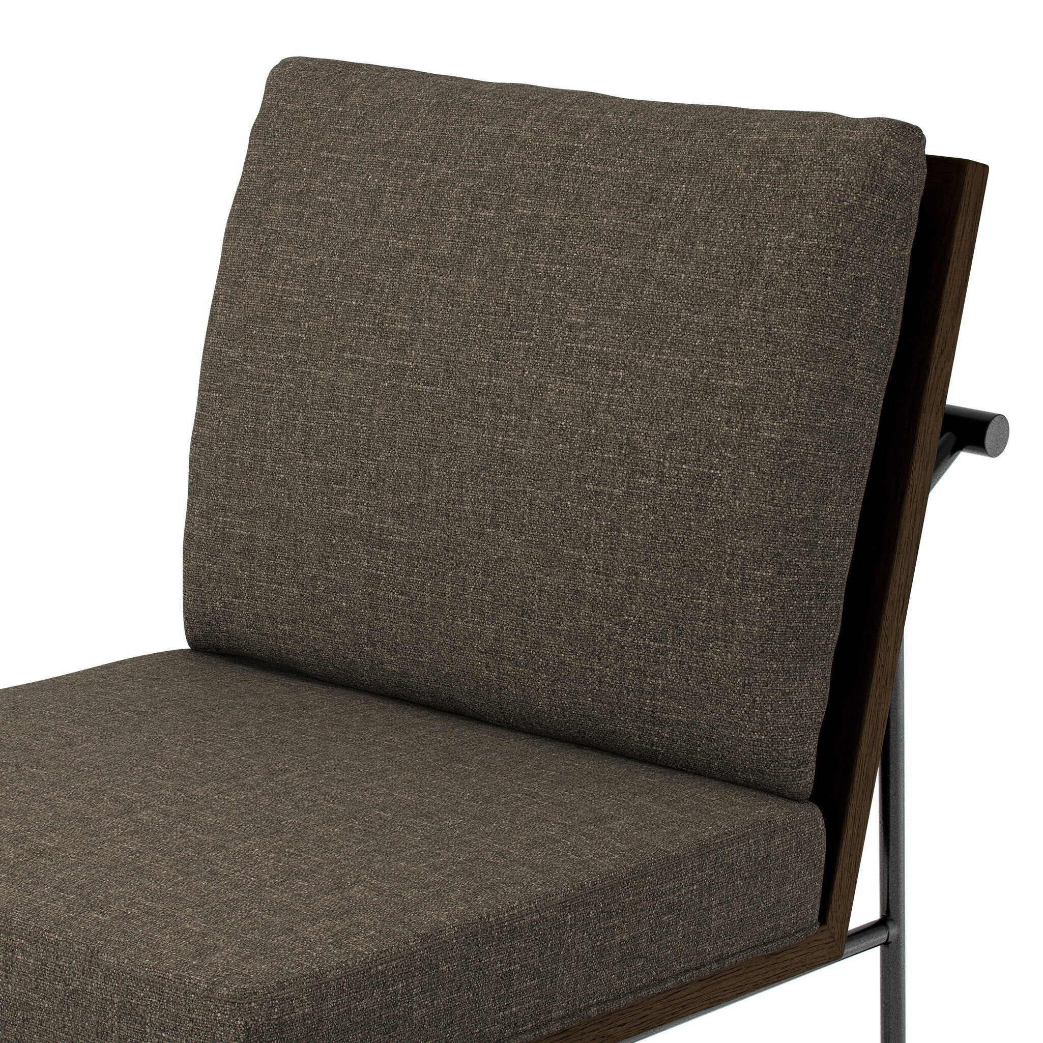 Four Hands Crete Dining Chair — Landale Charcoal-Midnight Iron-Sienna Brown Oak