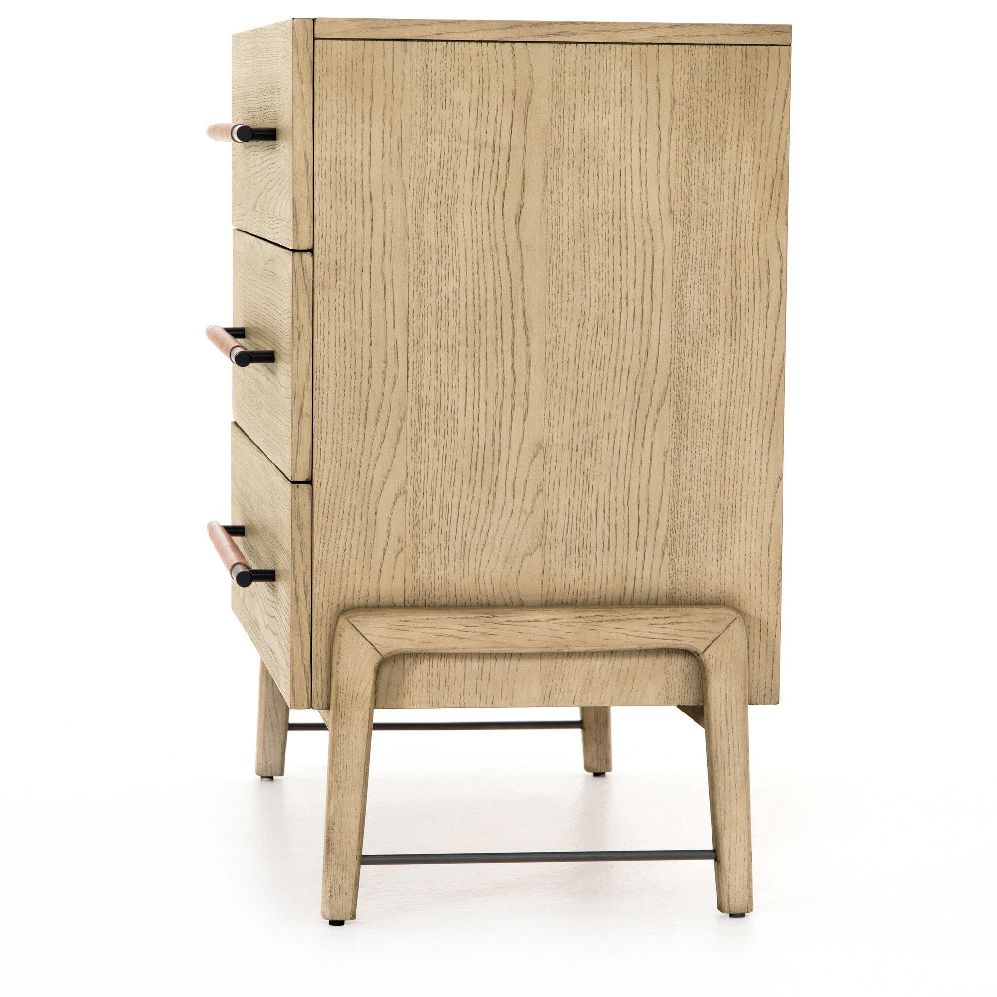 Four Hands Rosedale 3 Drawer Dresser — Yucca Oak Veneer-Chaps Sand-Gunmetal