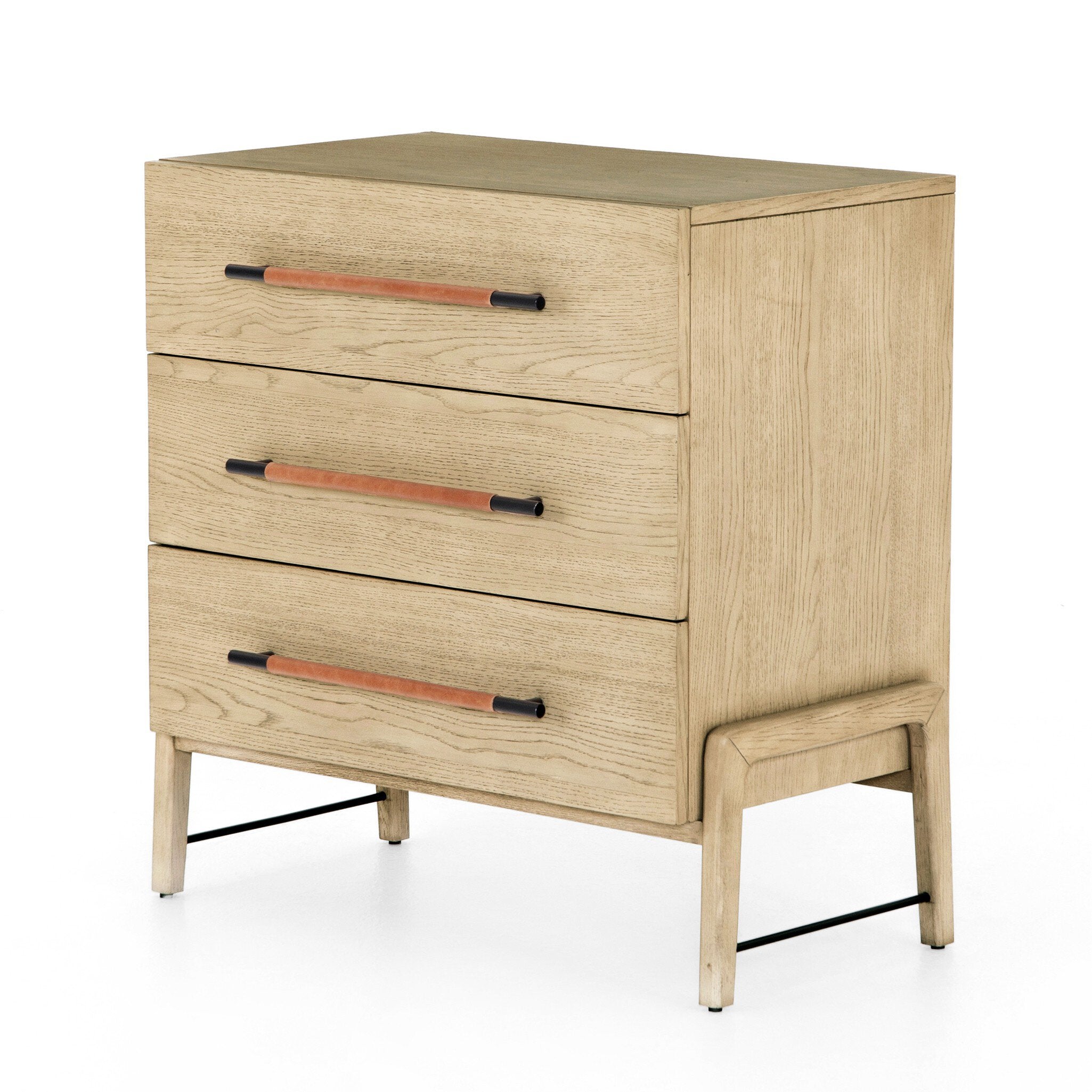 Four Hands Rosedale 3 Drawer Dresser — Yucca Oak Veneer-Chaps Sand-Gunmetal