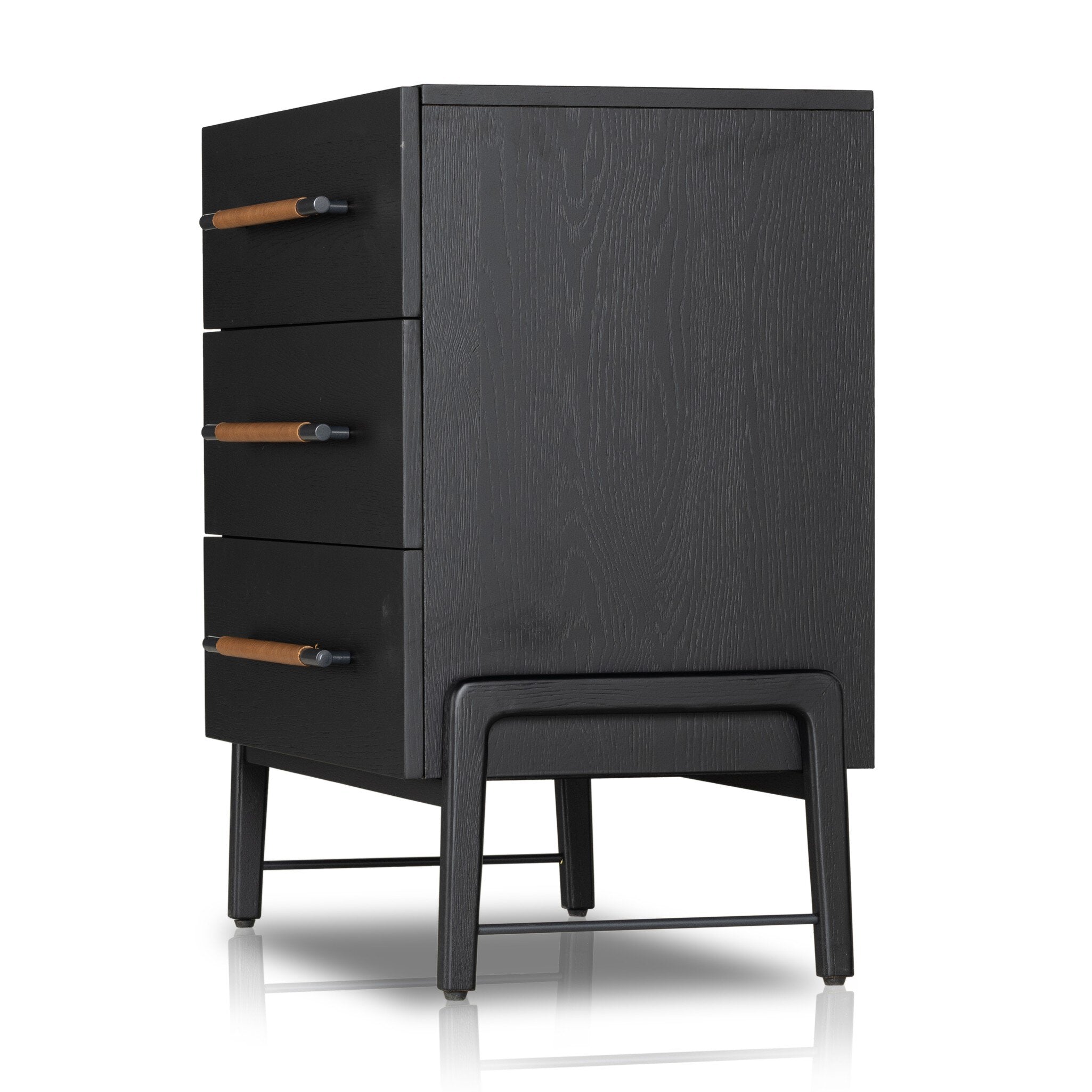 Four Hands Rosedale 3 Drawer Dresser — Ebony Oak-Chaps Sand-Gunmetal