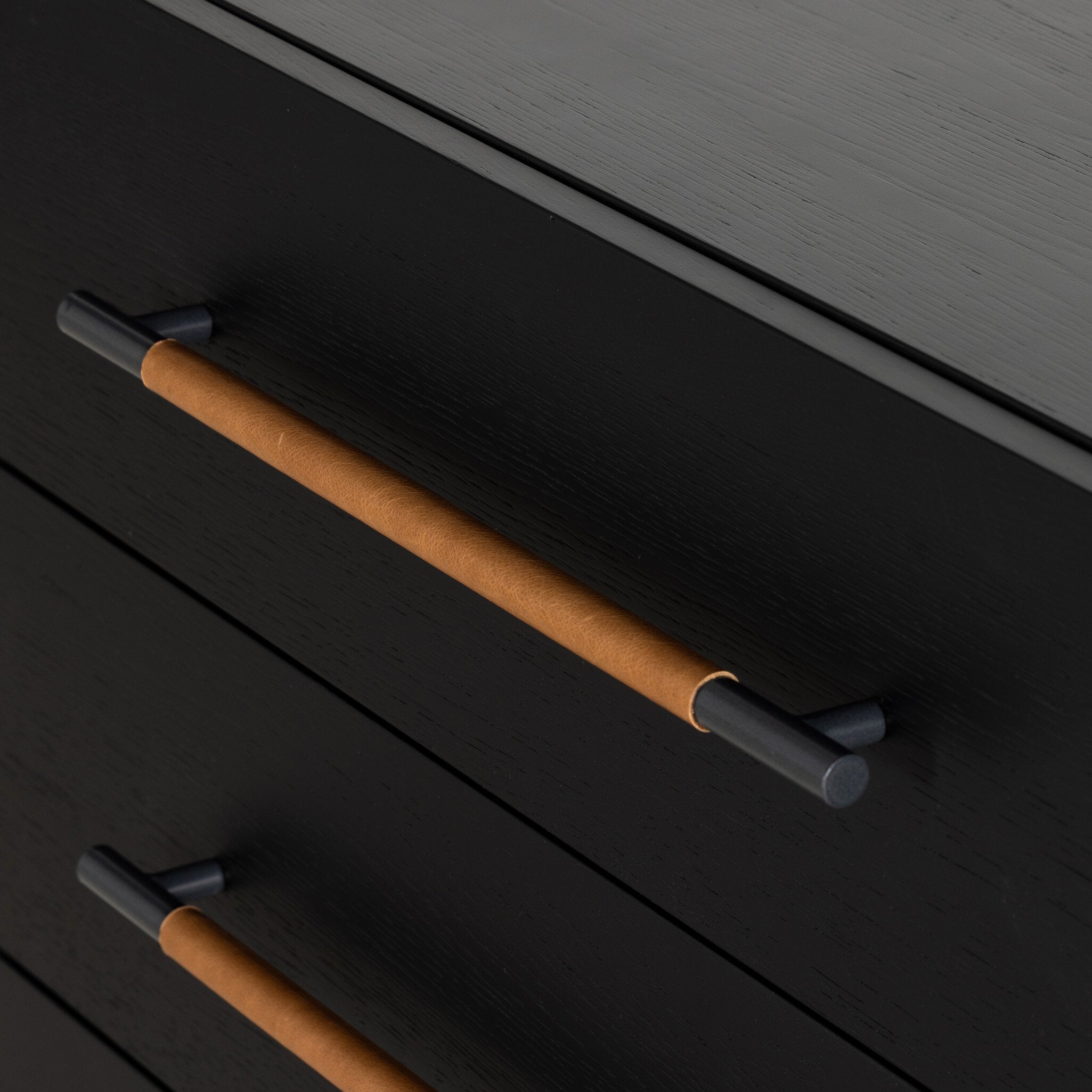 Four Hands Rosedale 3 Drawer Dresser — Ebony Oak-Chaps Sand-Gunmetal