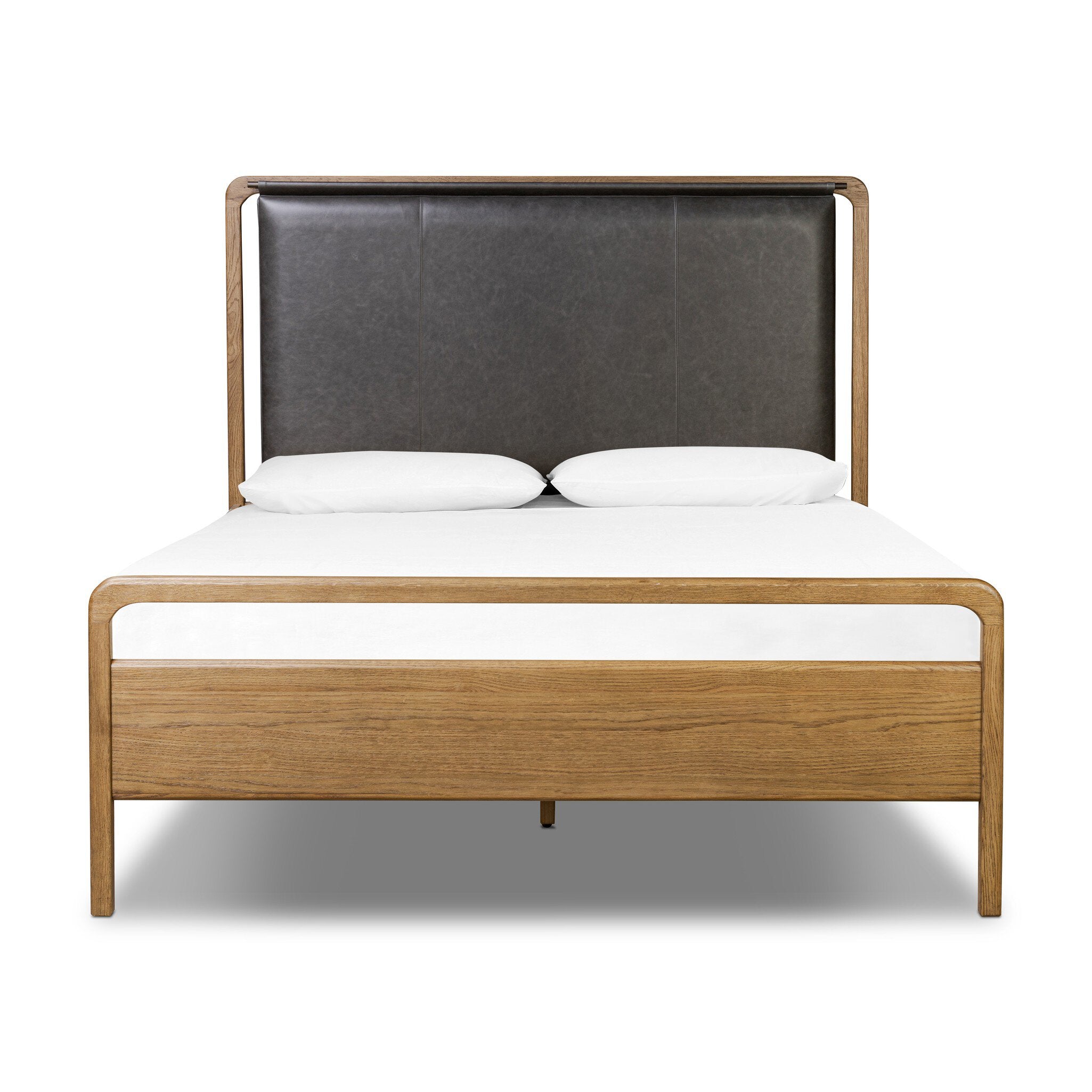 Four Hands Rosedale Bed — Amber Oak-Chaps Ebony-Burnished Bronze-Queen
