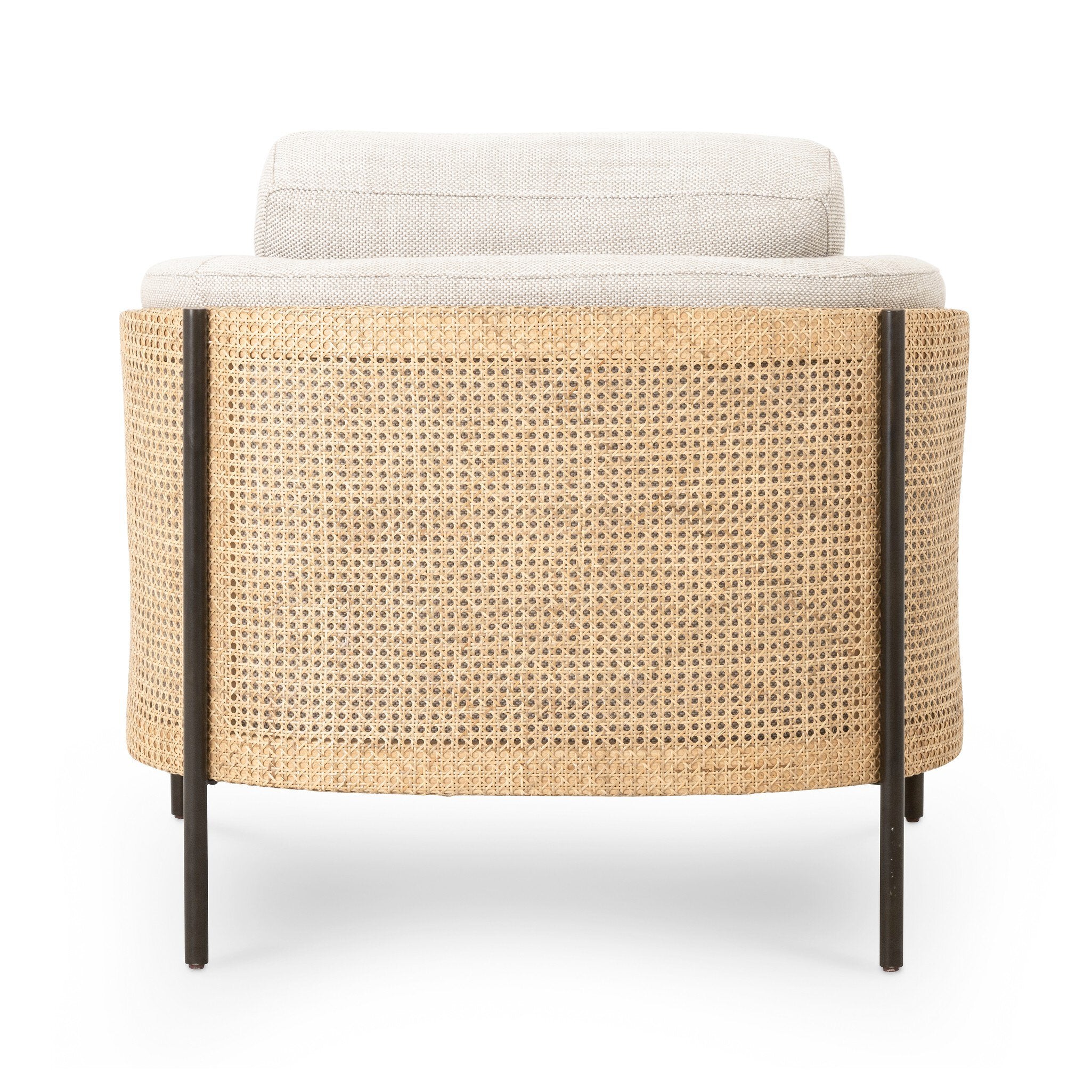 Four Hands Jayda Chair — Gable Taupe-Natural Cane-Gunmetal