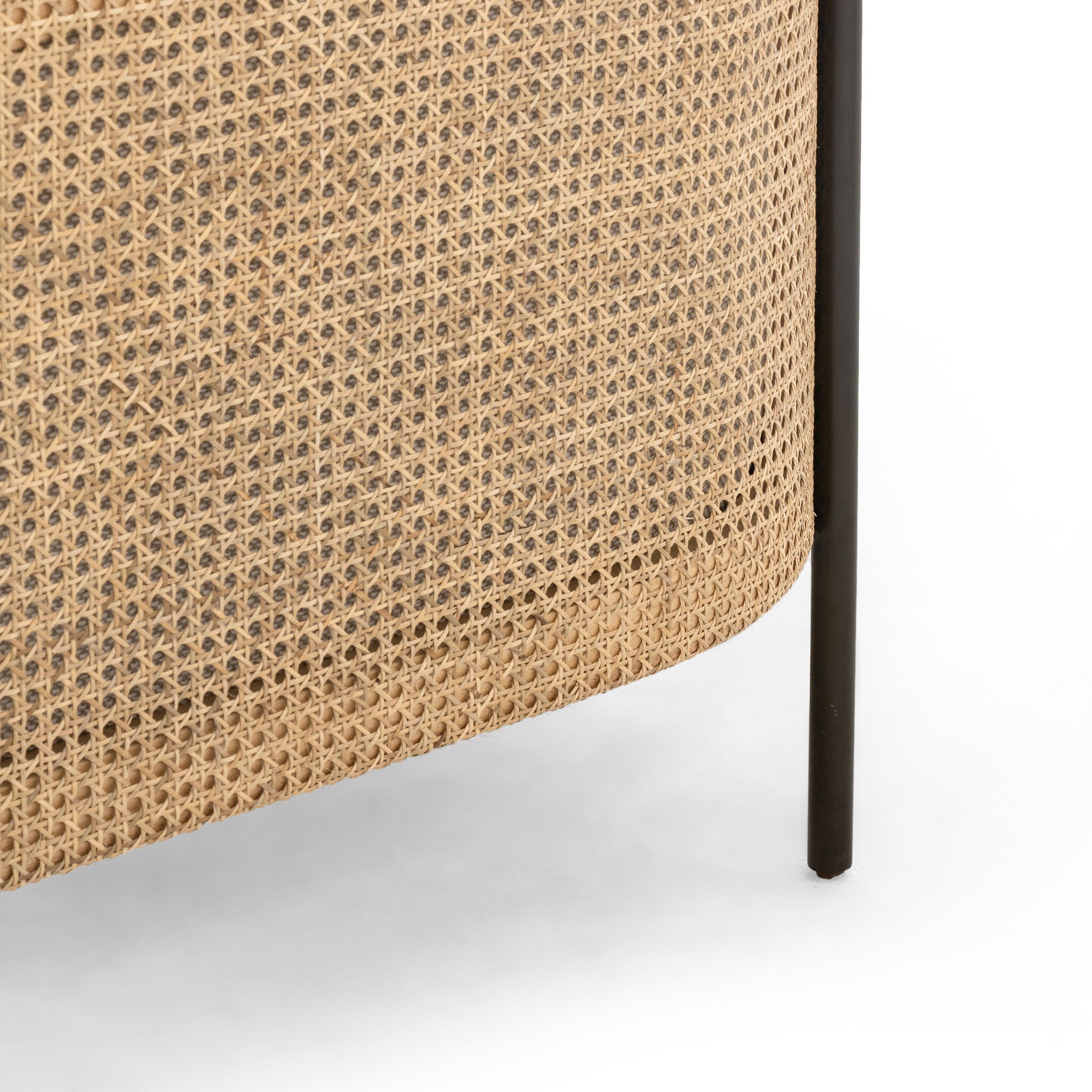 Four Hands Jayda Chair — Gable Taupe-Natural Cane-Gunmetal