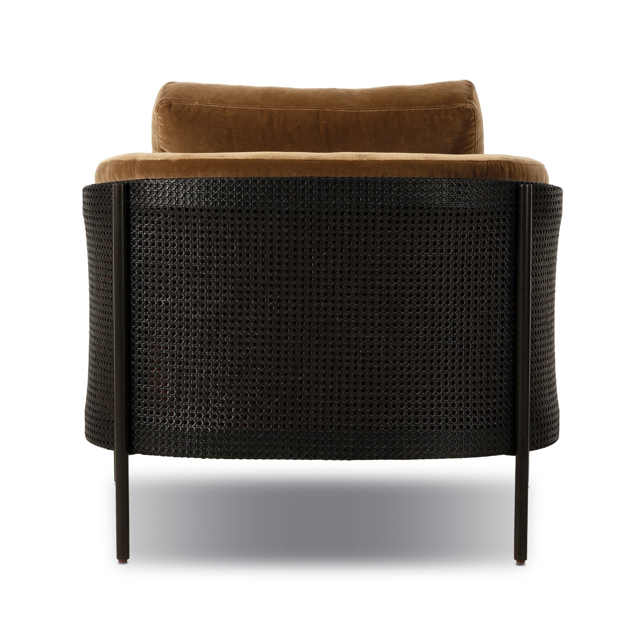 Four Hands Jayda Chair — Surrey Ochre-Ebony Cane-Gunmetal