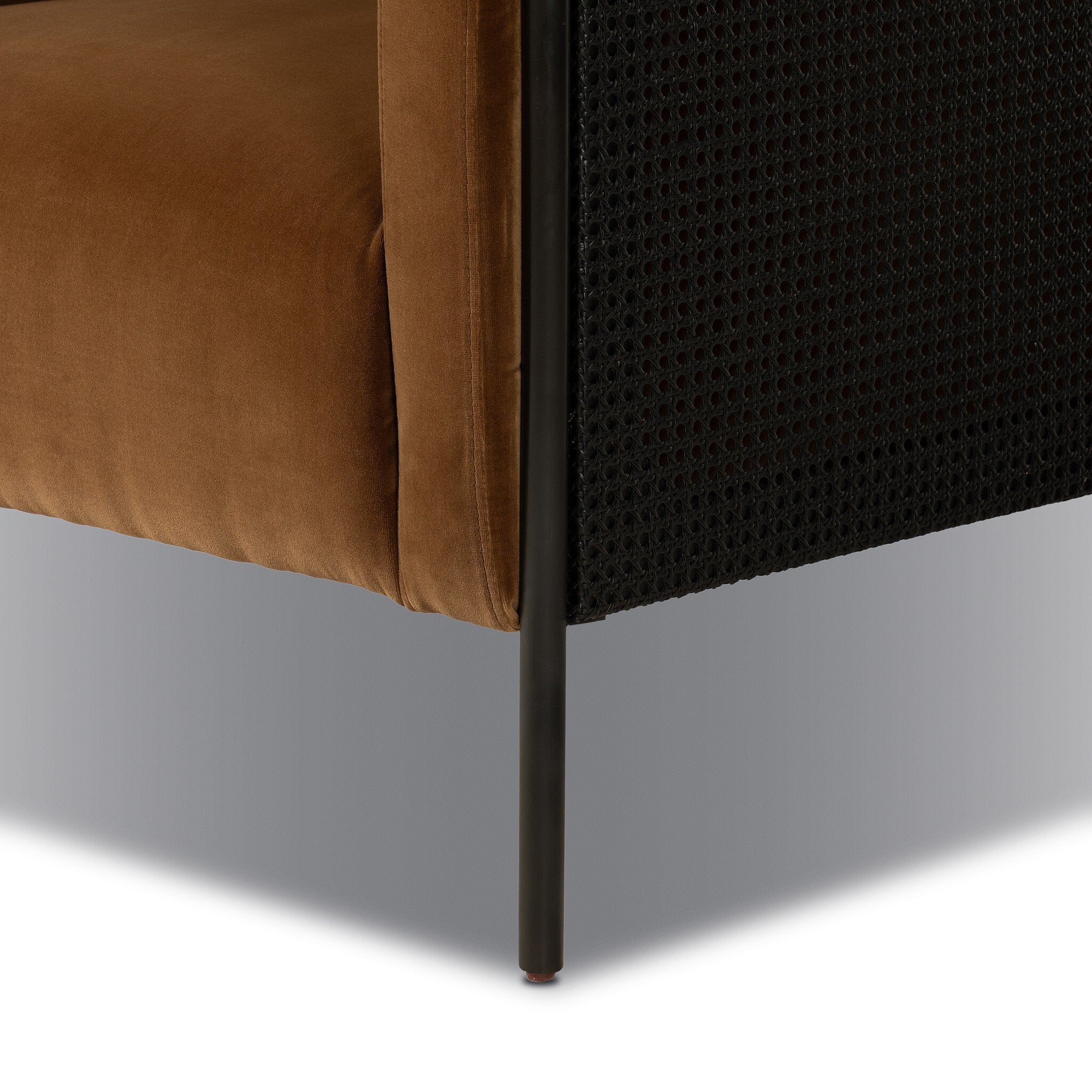 Four Hands Jayda Chair — Surrey Ochre-Ebony Cane-Gunmetal