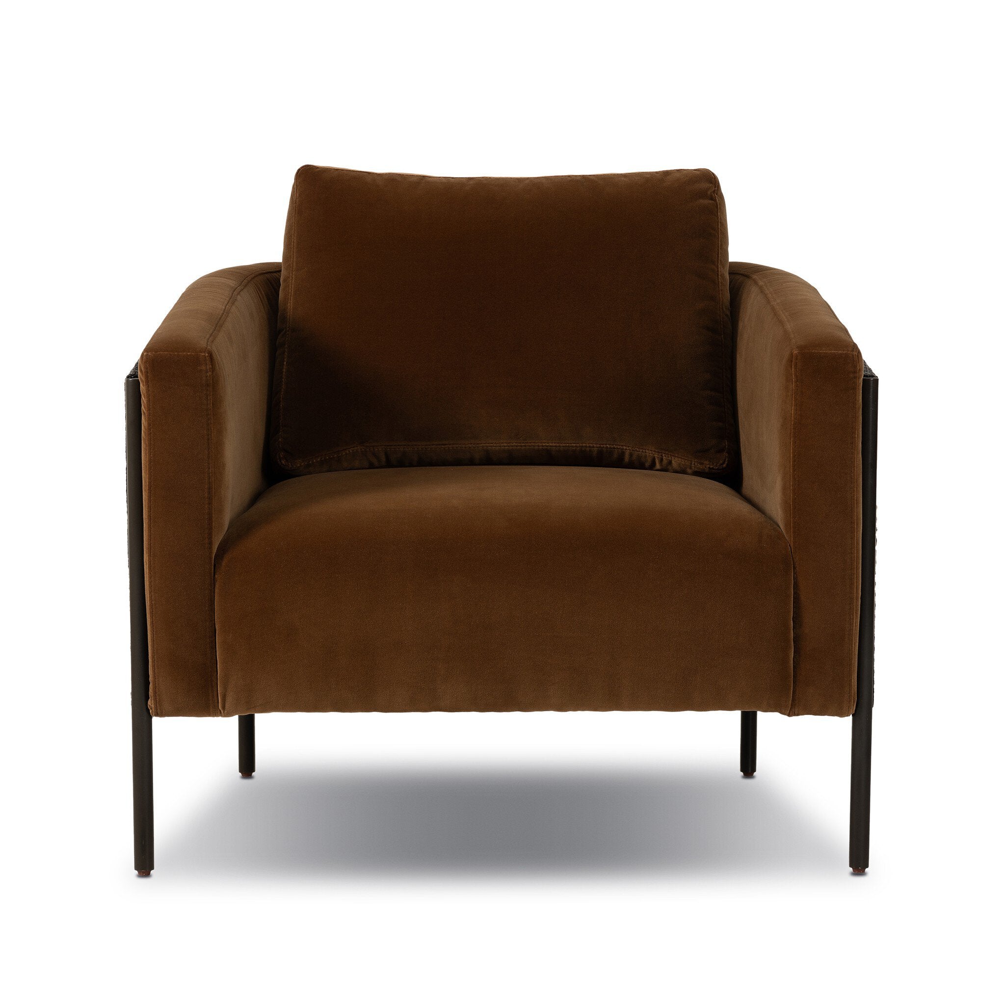 Four Hands Jayda Chair — Surrey Ochre-Ebony Cane-Gunmetal