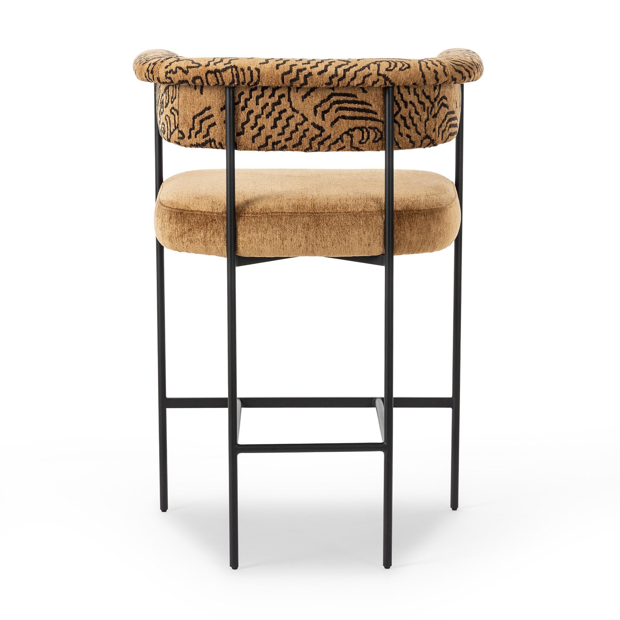 Four Hands Carrie Bar + Counter Stool — Balkan Ochre-Dharma Ochre-Matte Black-Counter