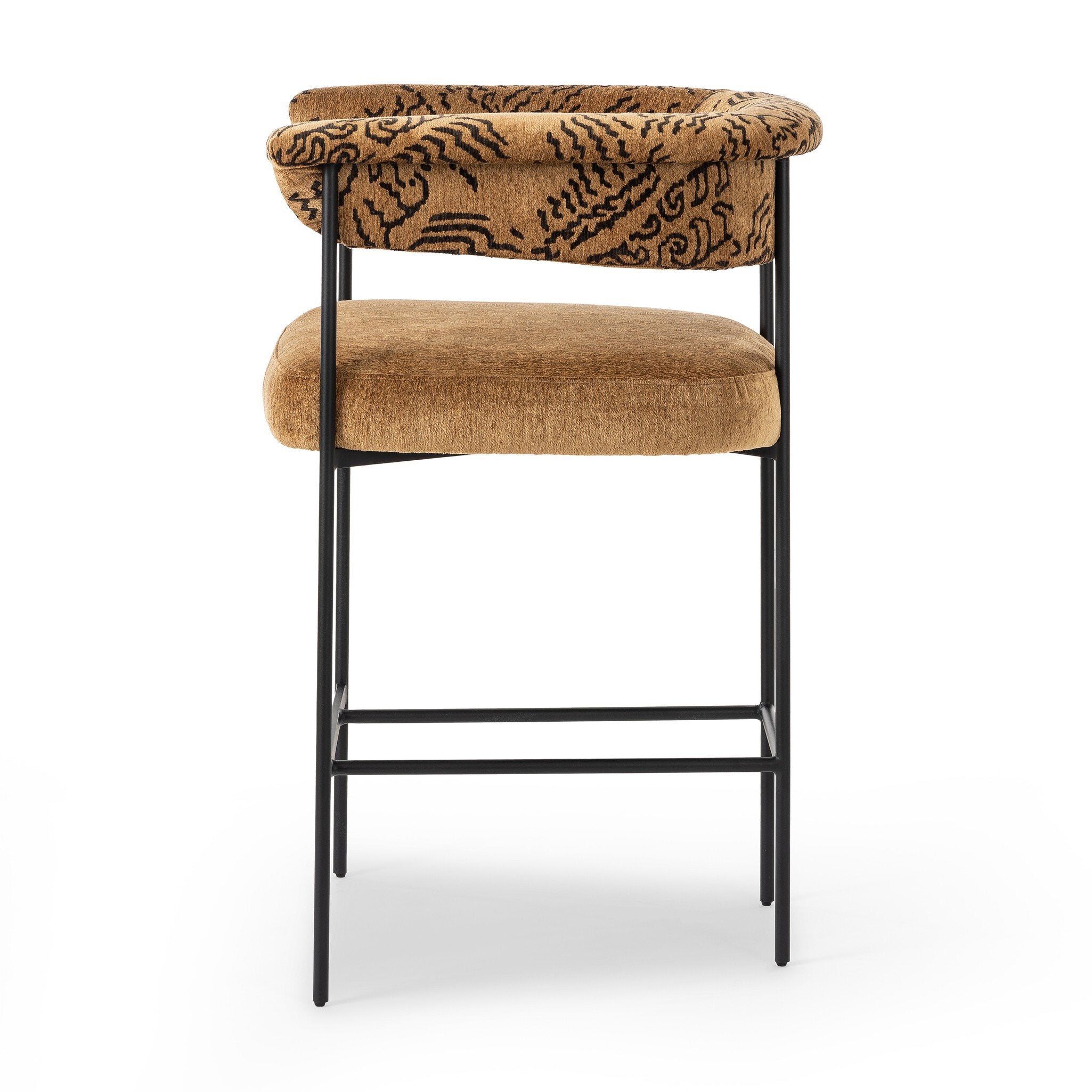Four Hands Carrie Bar + Counter Stool — Balkan Ochre-Dharma Ochre-Matte Black-Counter