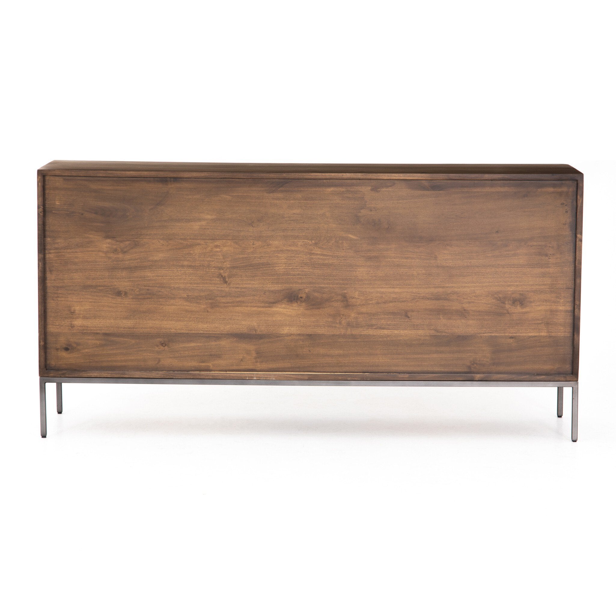 Four Hands Trey 7 Drawer Dresser — Auburn Poplar-Natural Iron-Black Leather