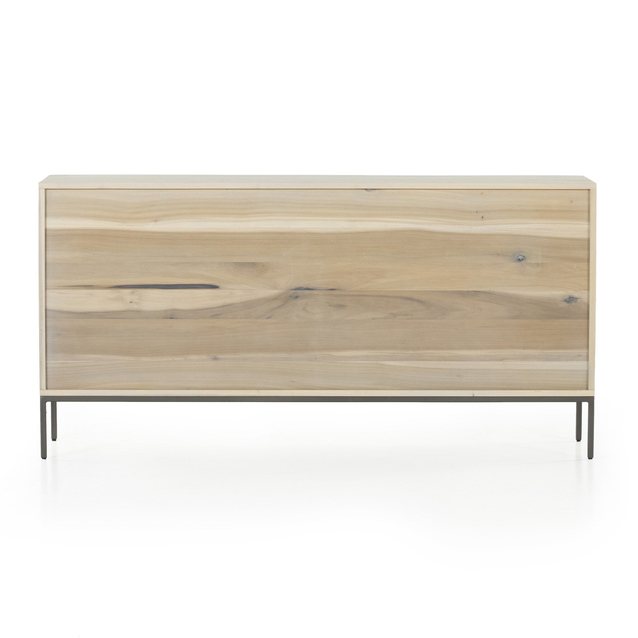 Four Hands Trey 7 Drawer Dresser — Dove Poplar-Natural Iron-Toffee Leather