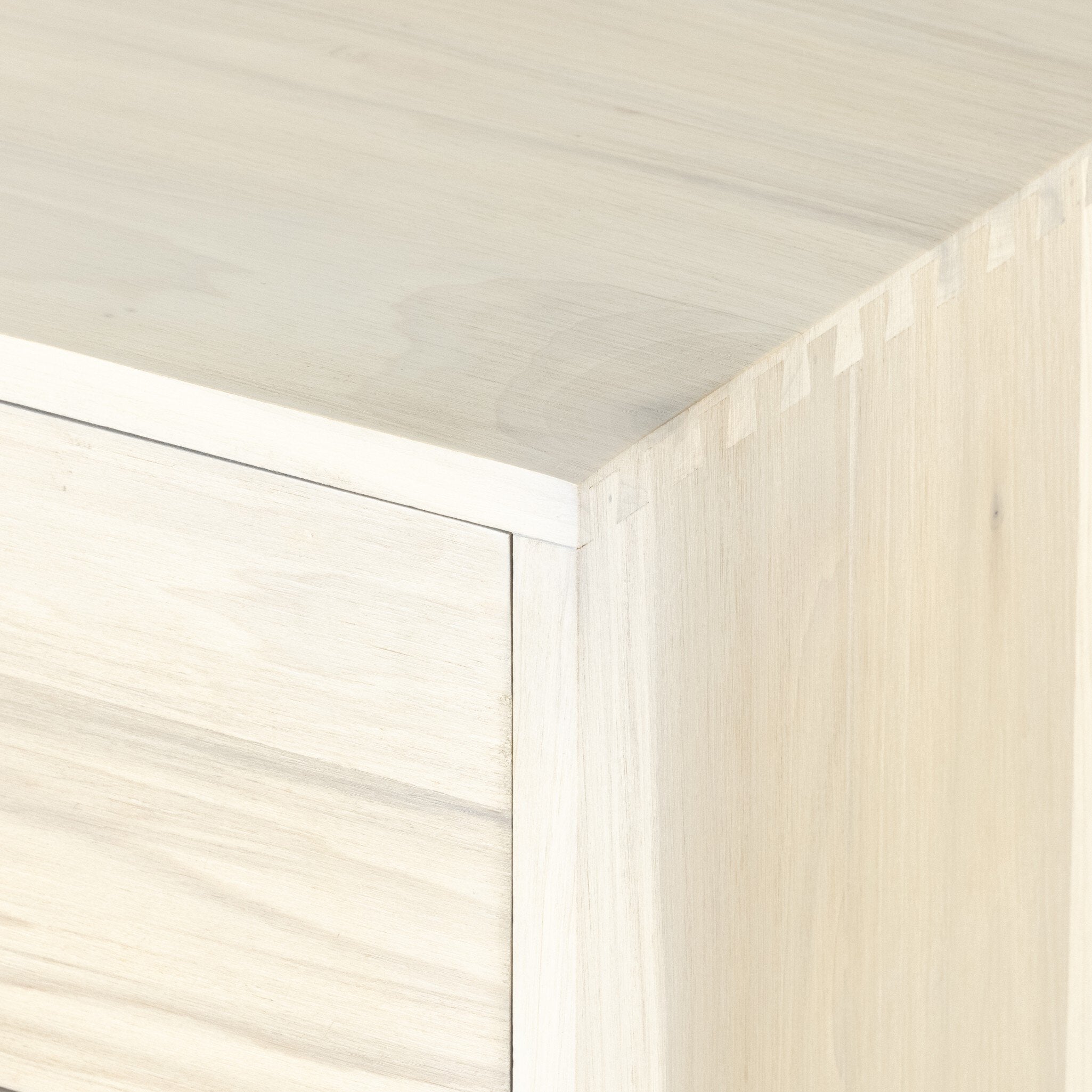 Four Hands Trey 7 Drawer Dresser — Dove Poplar-Natural Iron-Toffee Leather