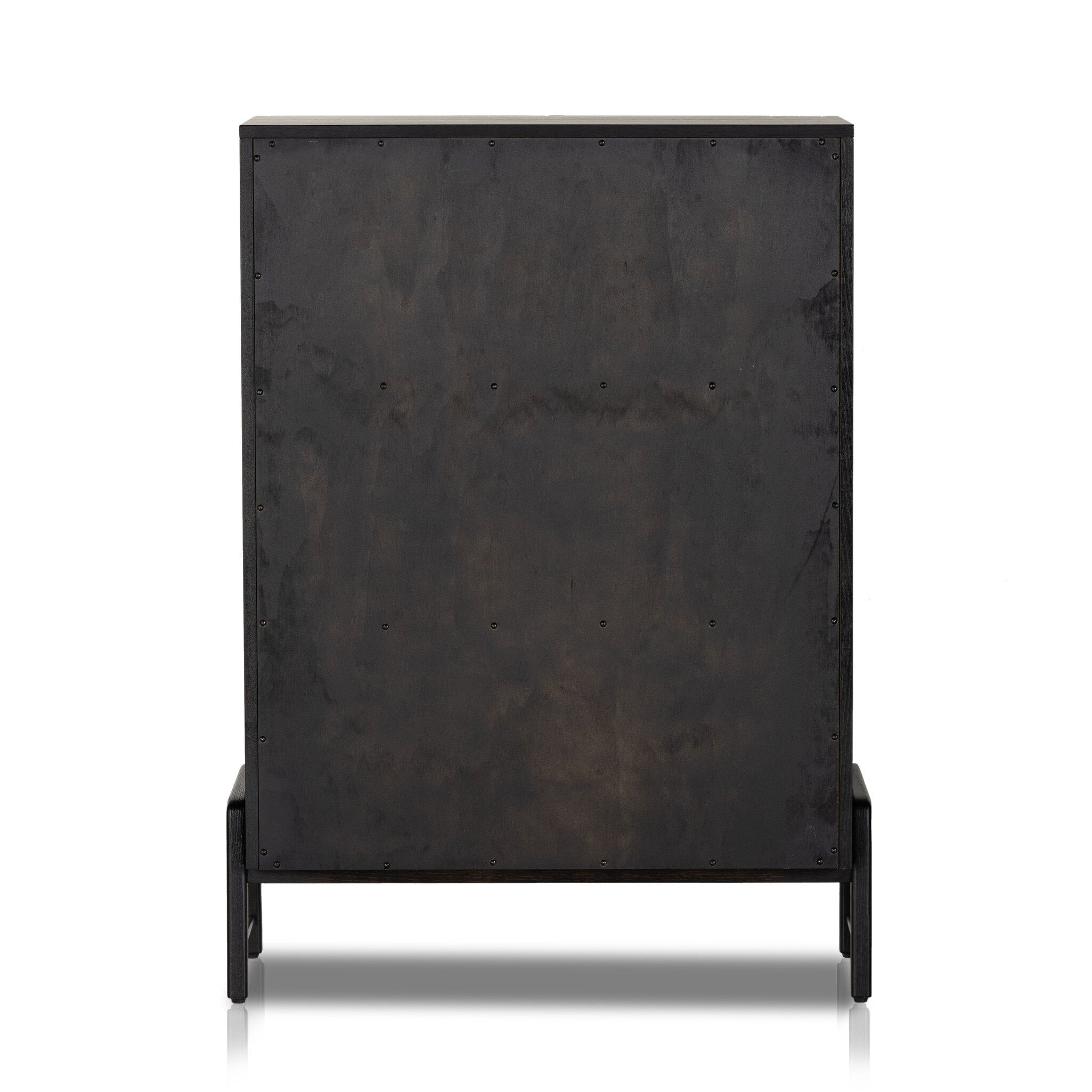 Four Hands Rosedale 6 Drawer Tall Dresser — Ebony Oak-Chaps Sand-Gunmetal