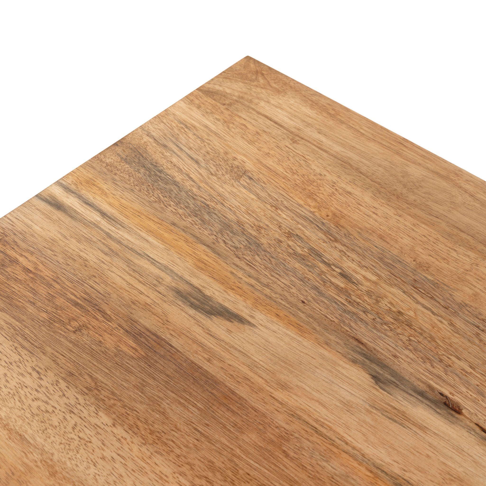 Four Hands Reza Media Console — Smoked Honey-Toasted Acacia-Raw Brass
