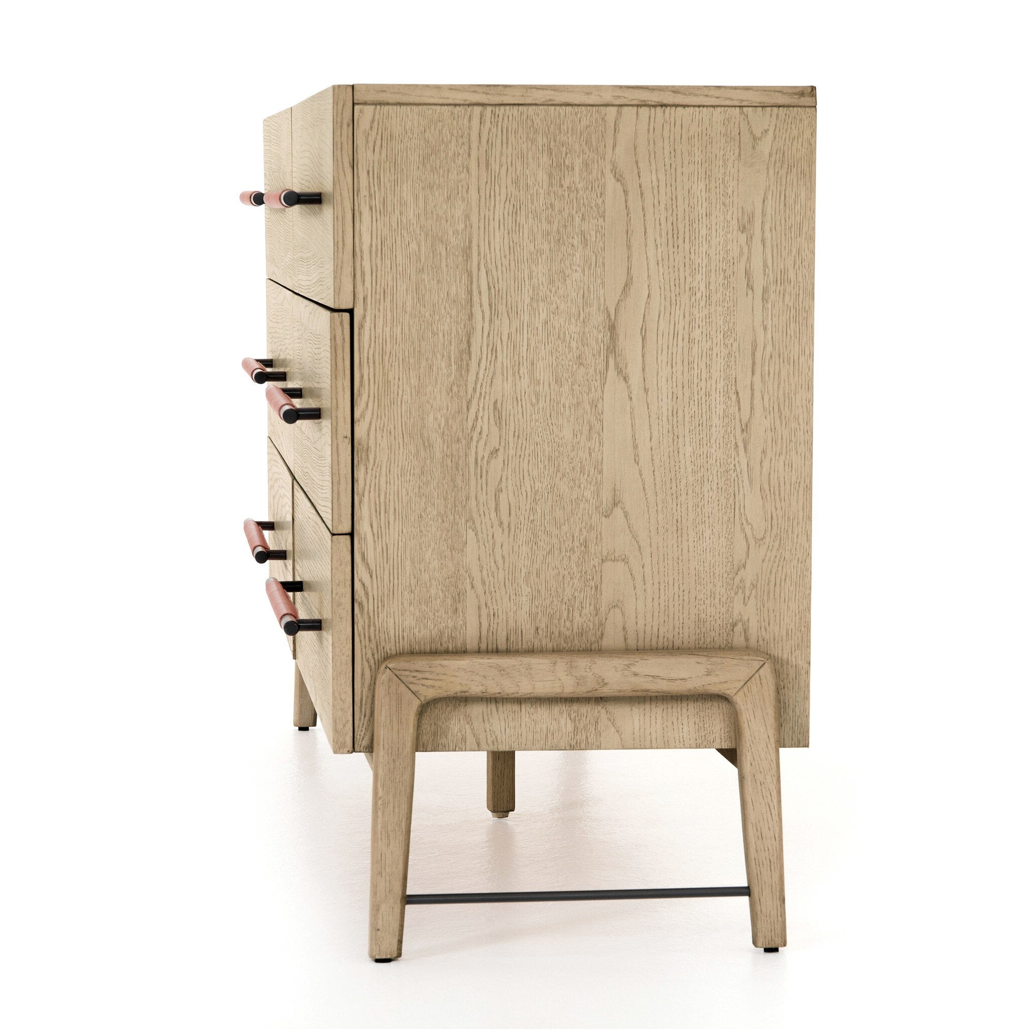 Four Hands Rosedale 6 Drawer Dresser — Yucca Oak Veneer-Chaps Sand-Gunmetal