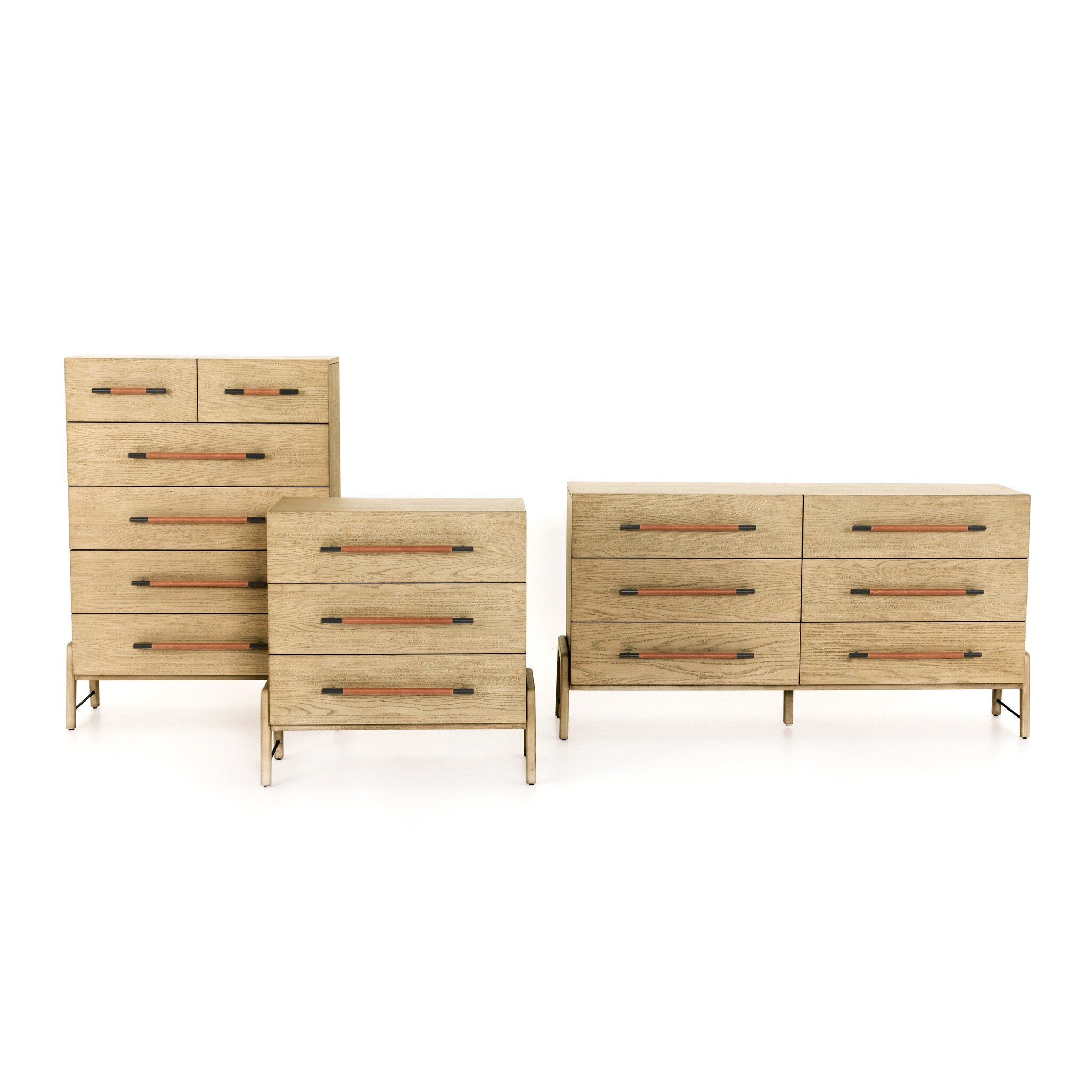 Four Hands Rosedale 6 Drawer Dresser — Yucca Oak Veneer-Chaps Sand-Gunmetal