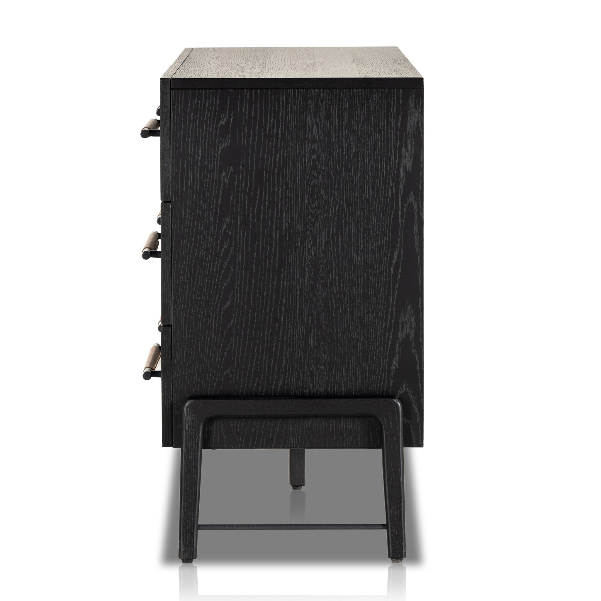 Four Hands Rosedale 6 Drawer Dresser — Ebony Oak-Chaps Sand-Gunmetal