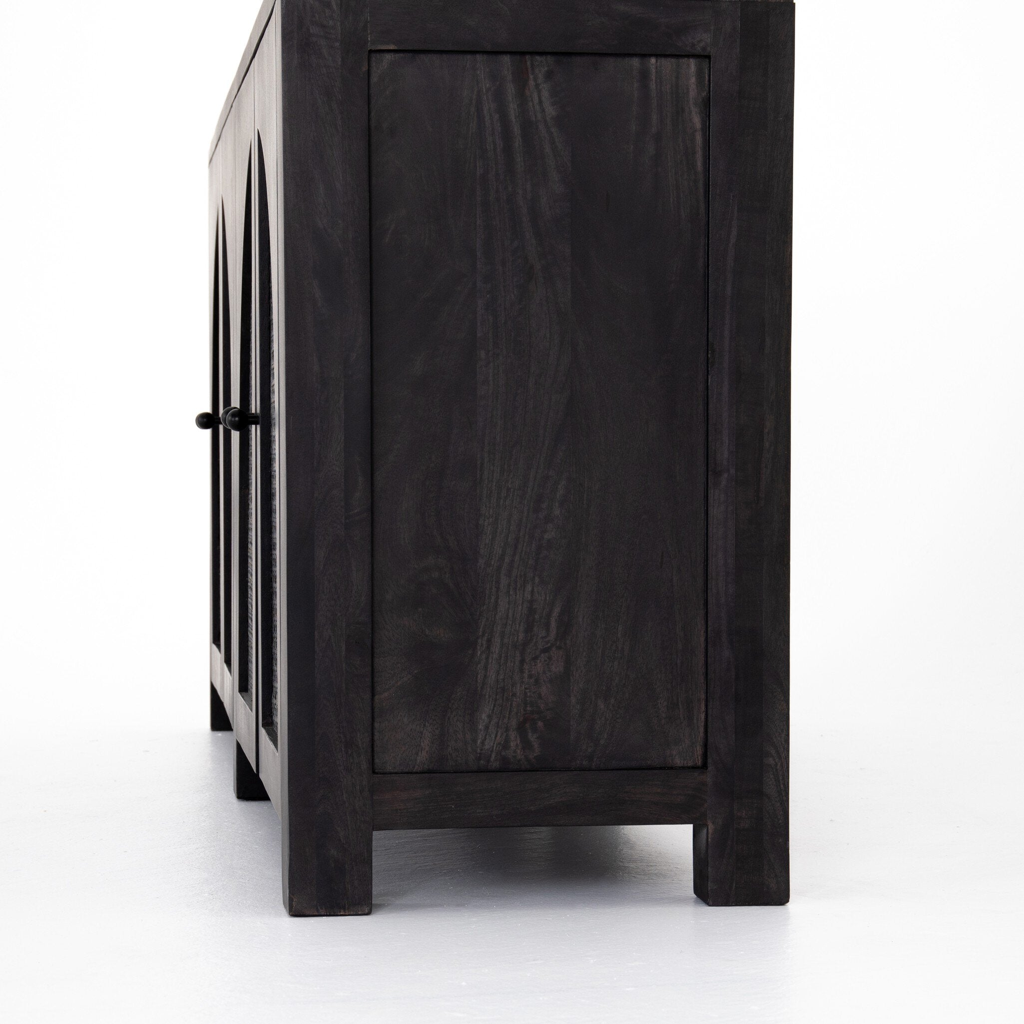 Four Hands Tilda Sideboard — Black Wash Mango-Black Circle Cane-Black Iron