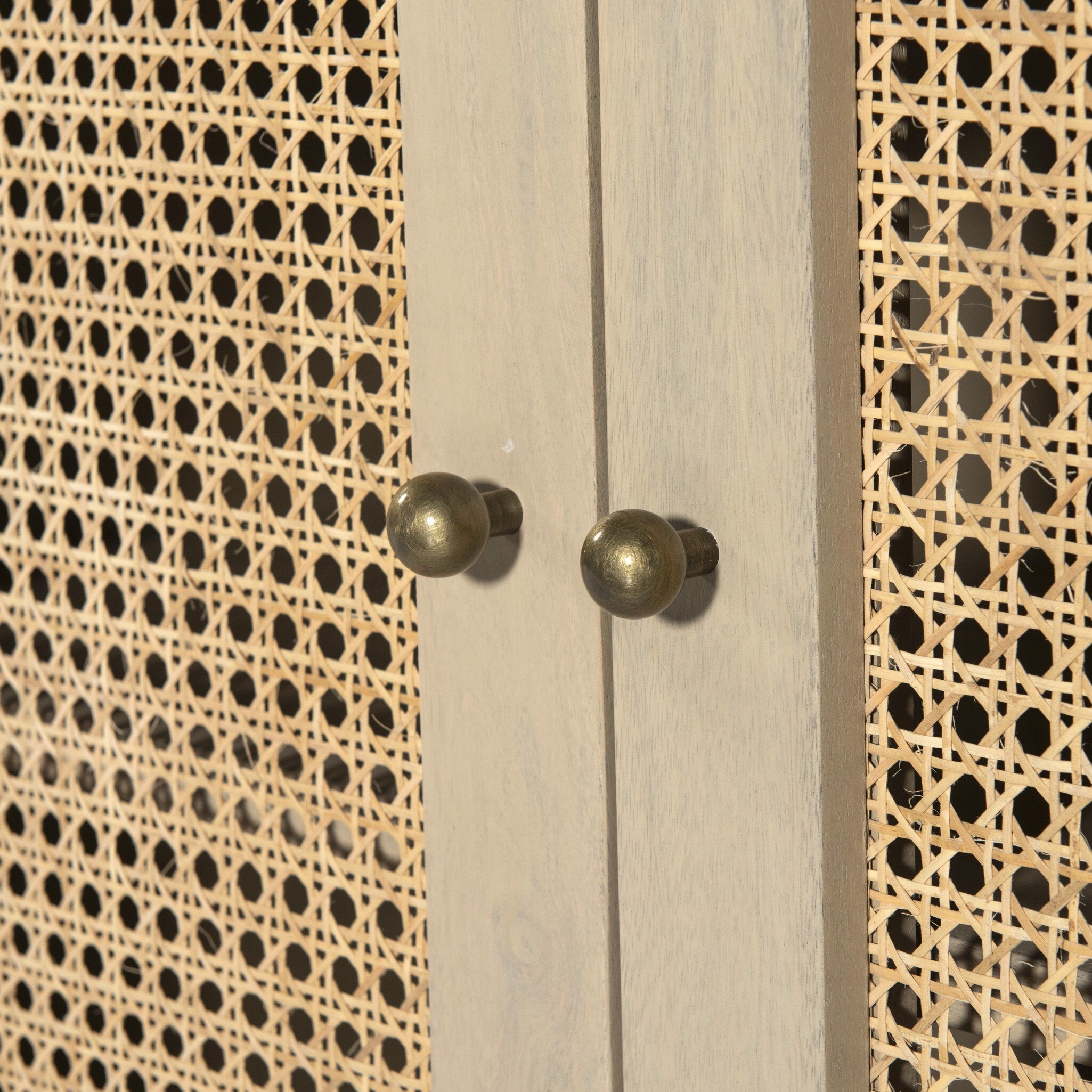 Four Hands Tilda Sideboard — Natural Circle Cane-Natural Mango-Satin Brass