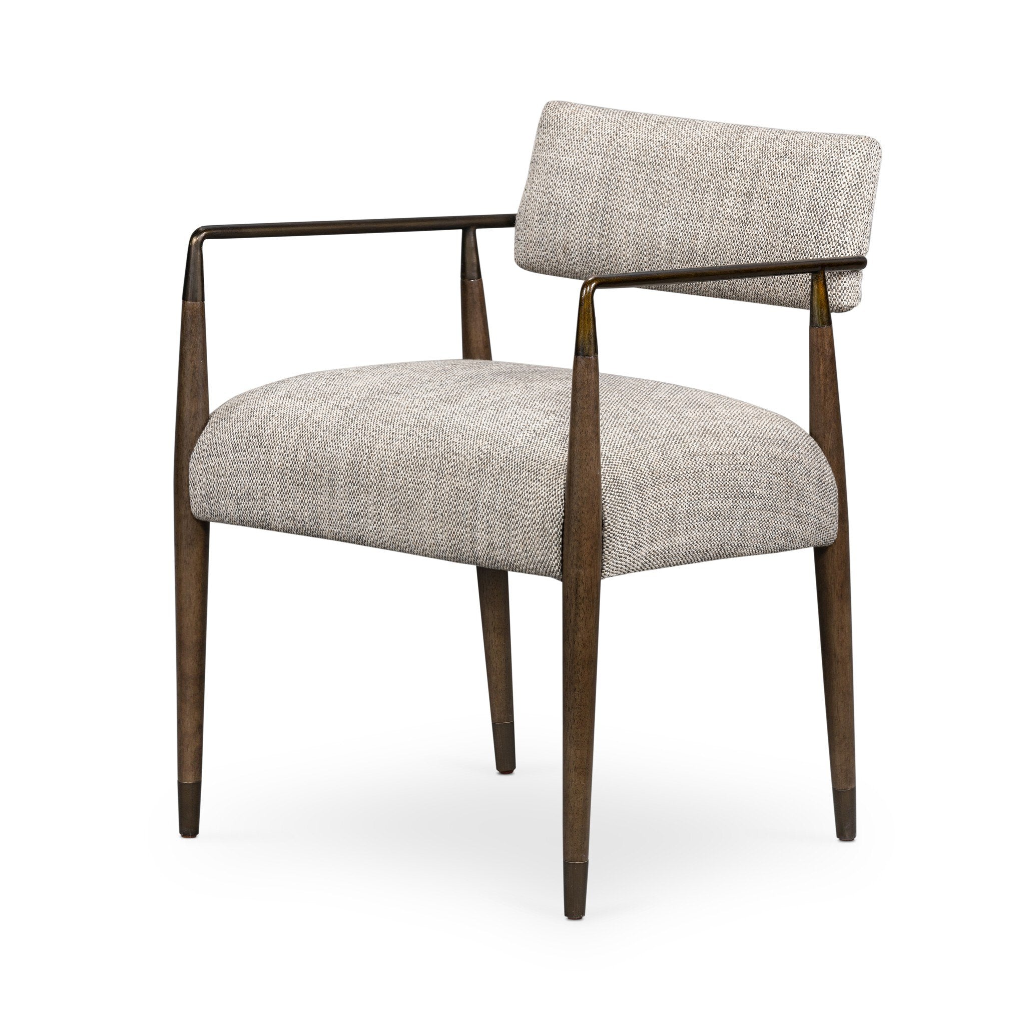 Four Hands Waldon Dining Chair — Thames Coal-Aged Bronze-Sierra Brown