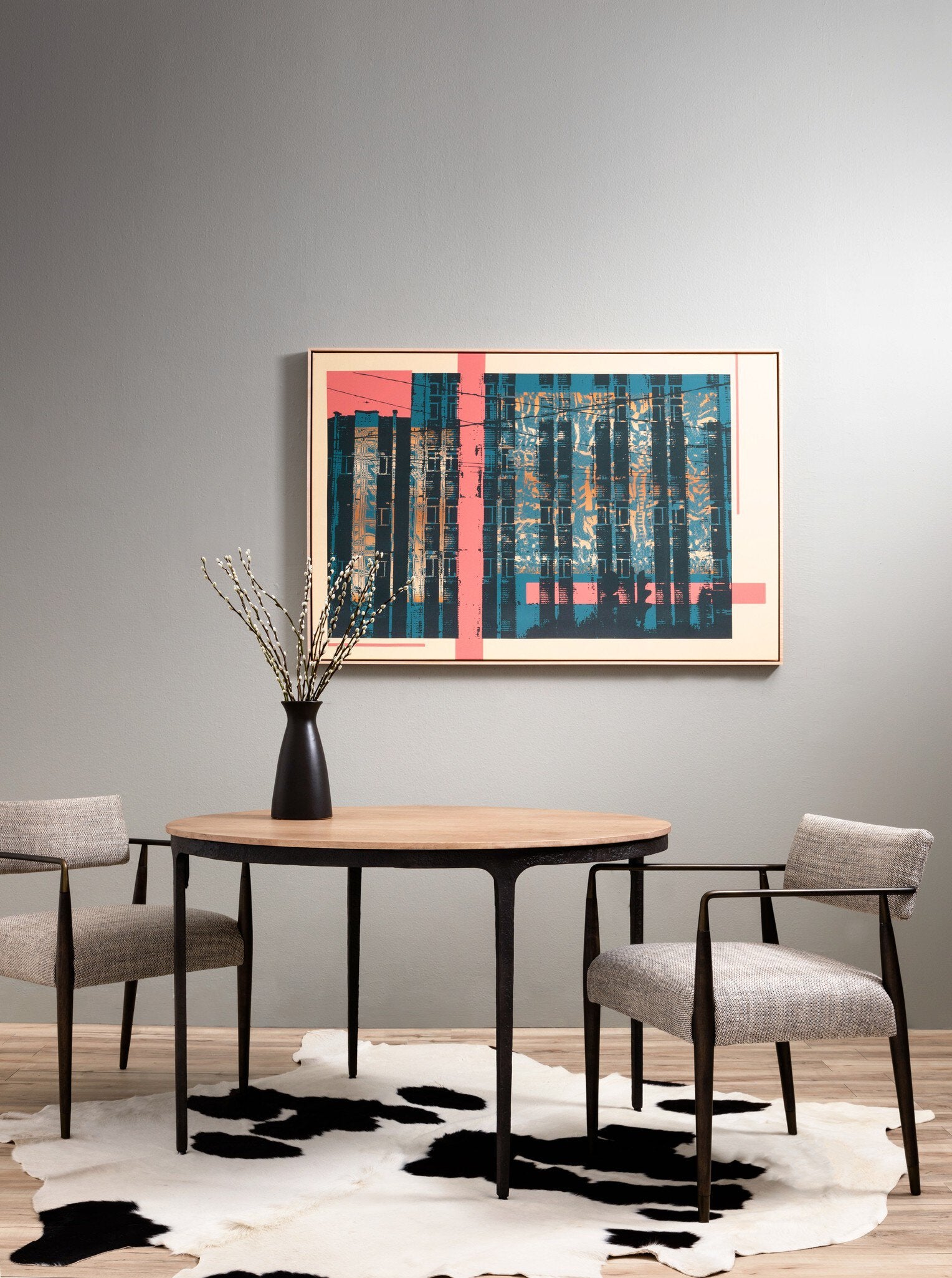 Four Hands Waldon Dining Chair — Thames Coal-Aged Bronze-Sierra Brown
