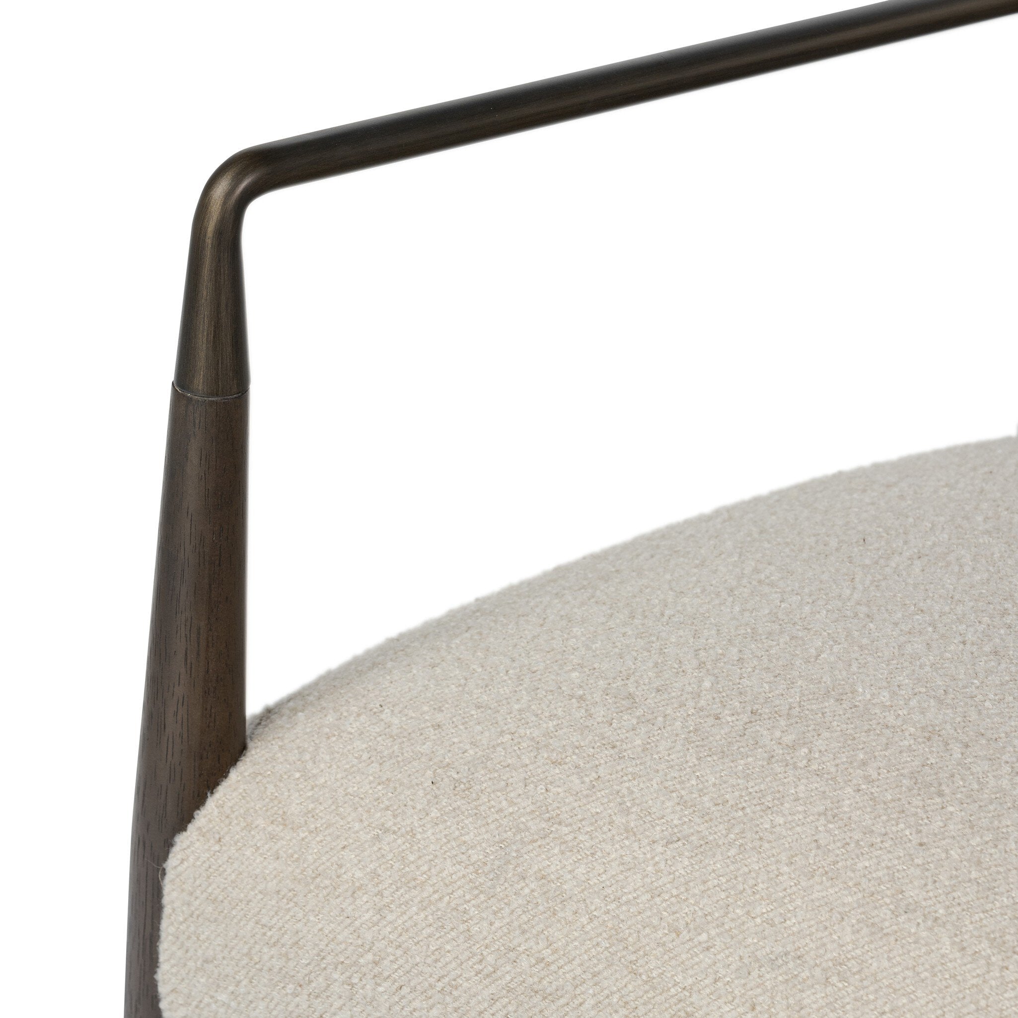Four Hands Waldon Dining Chair — Charter Oatmeal-Sierra Brown-Aged Bronze