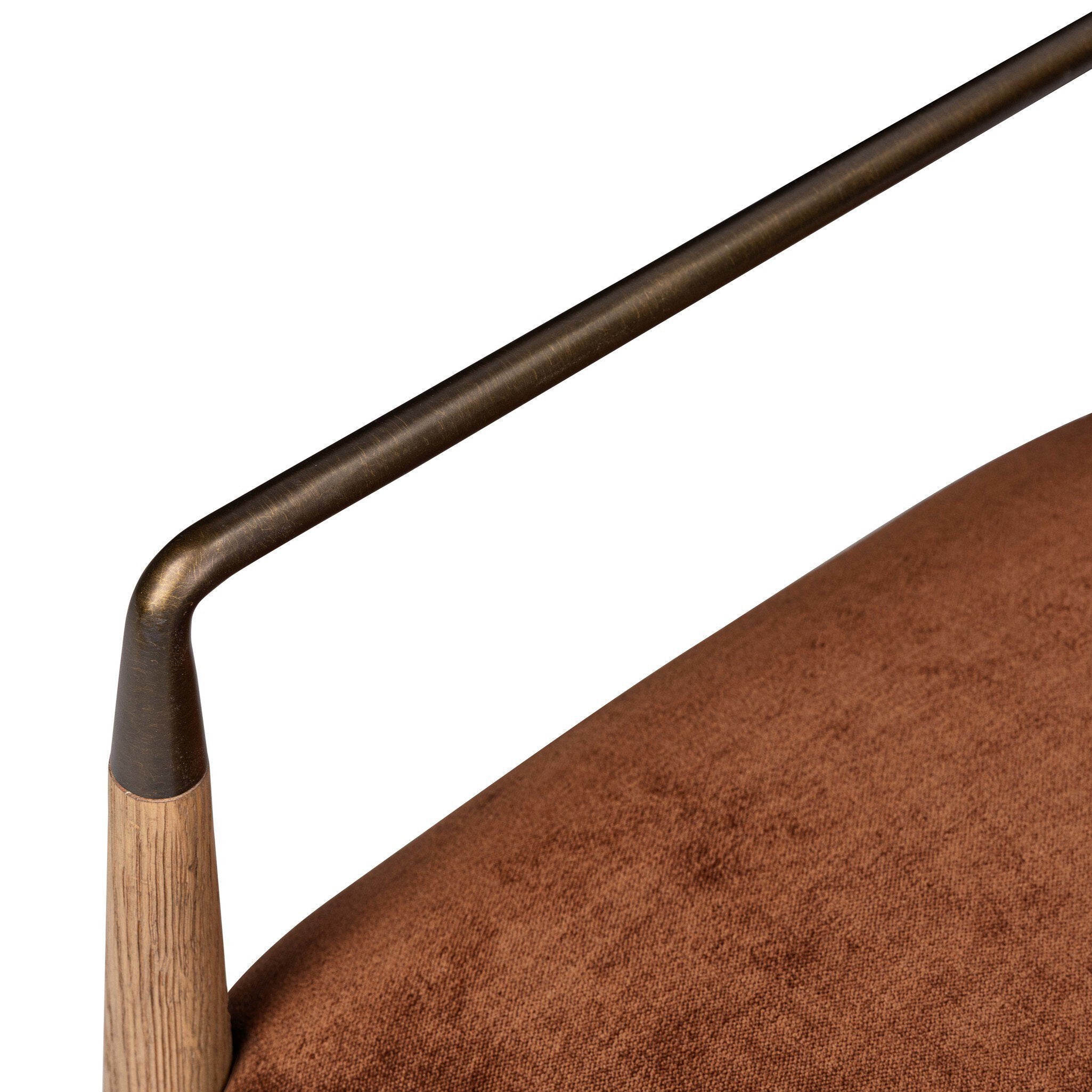 Four Hands Waldon Dining Chair — Altair Sienna-Drifted Oak-Brushed Brass