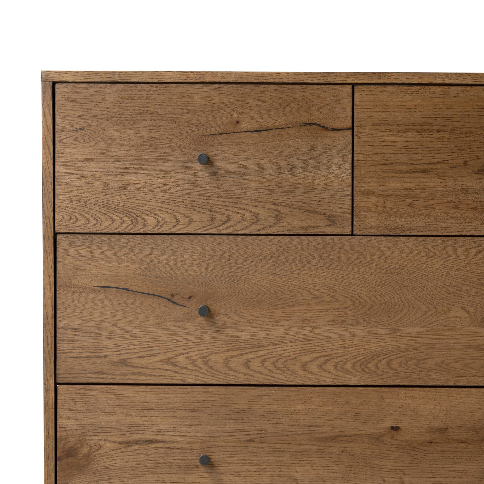 Four Hands Eaton 5 Drawer Dresser — Amber Oak Resin-Dark Gunmetal