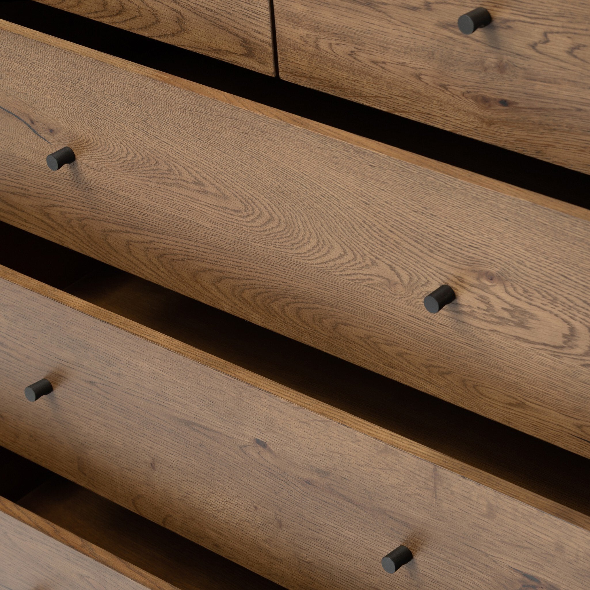 Four Hands Eaton 5 Drawer Dresser — Amber Oak Resin-Dark Gunmetal