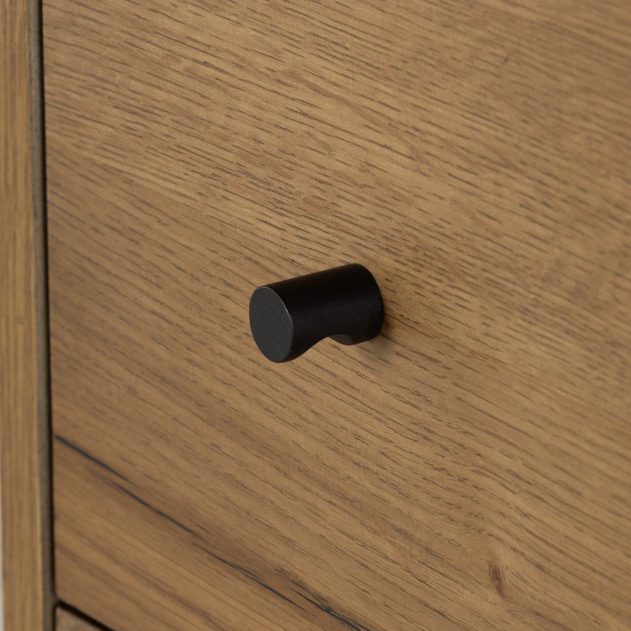 Four Hands Eaton Nightstand — Amber Oak Resin-Dark Gunmetal