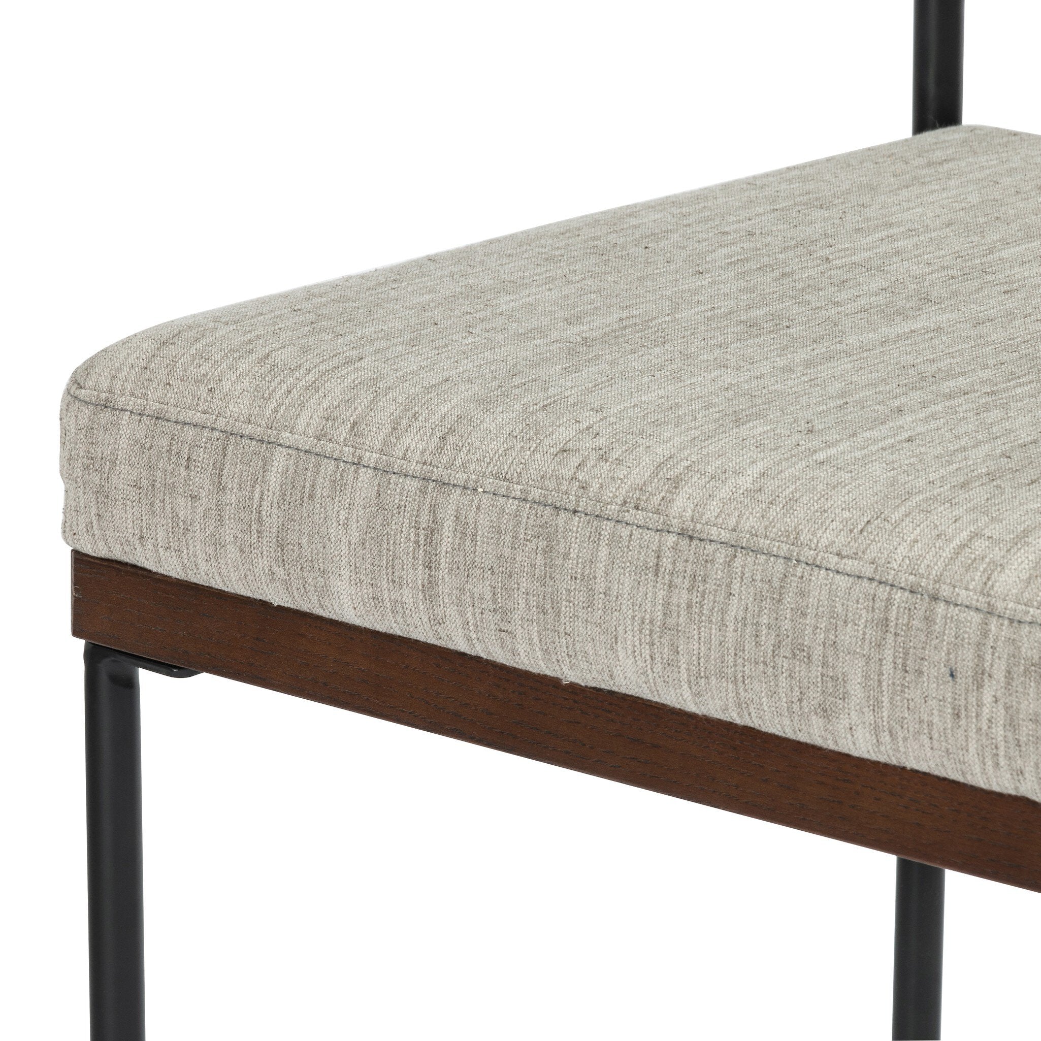 Four Hands Benton Bar + Counter Stool — Savile Flannel-Almond Oak-Midnight Iron-Bar